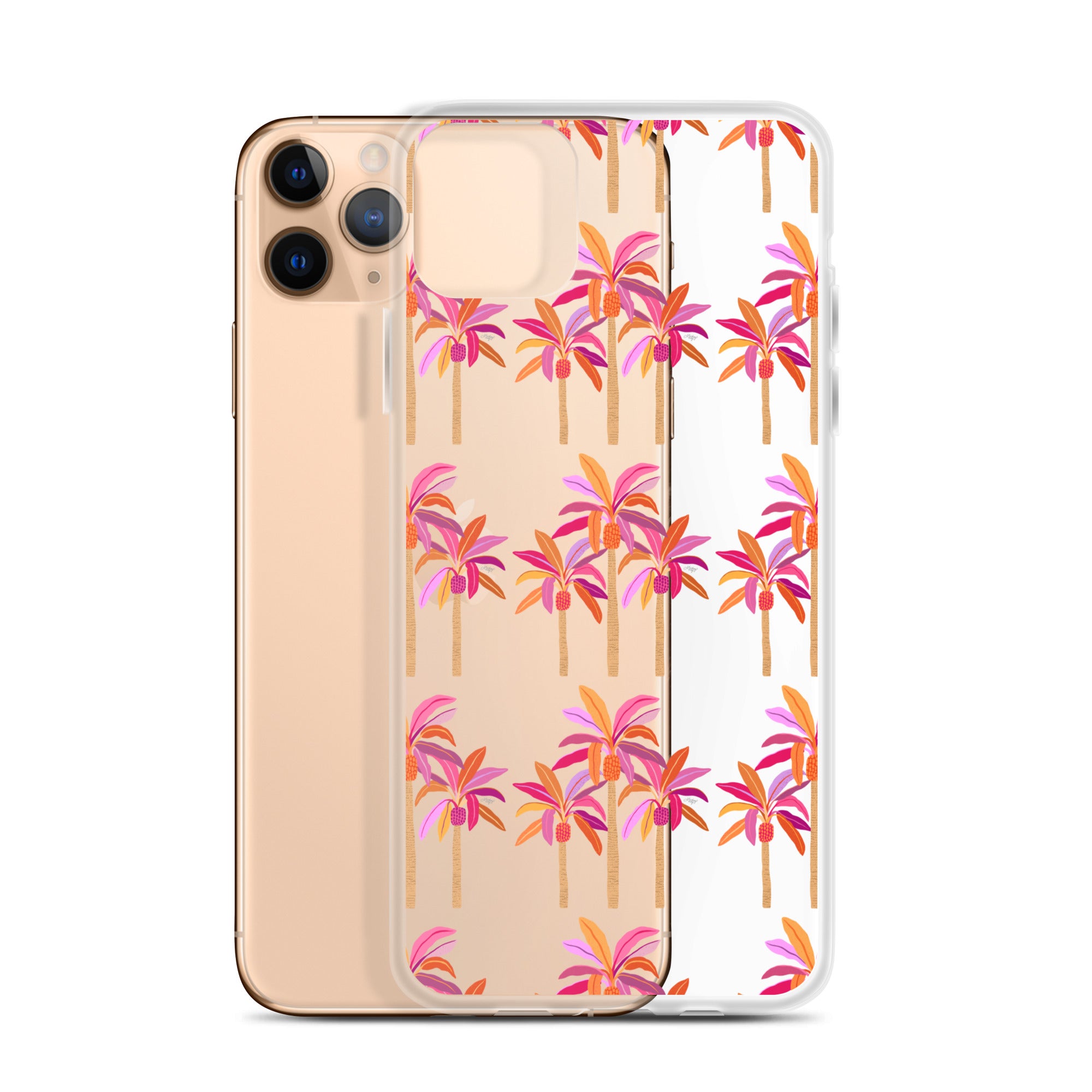 Palm Trees Illustration (Warm Palette) - Clear Case for iPhone®