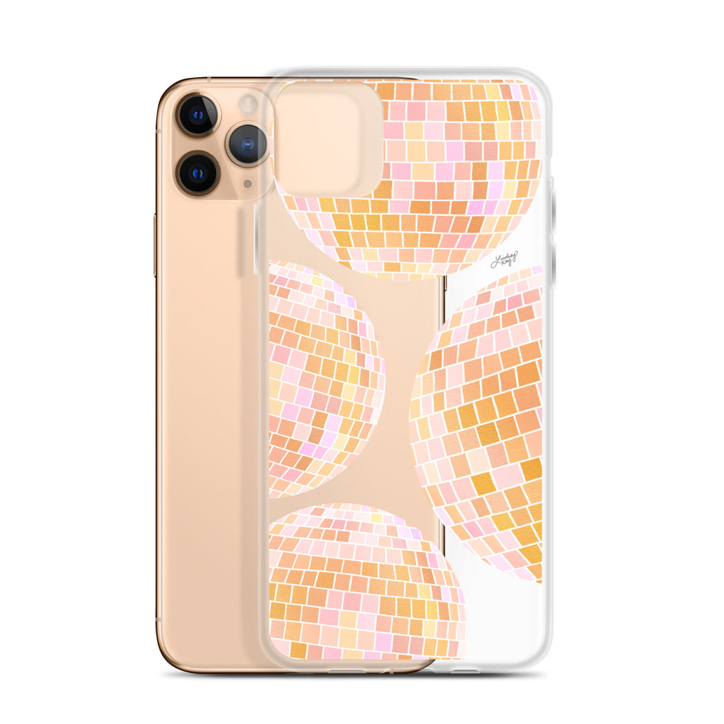 Yellow Disco Balls Illustration - Clear Case for iPhone®