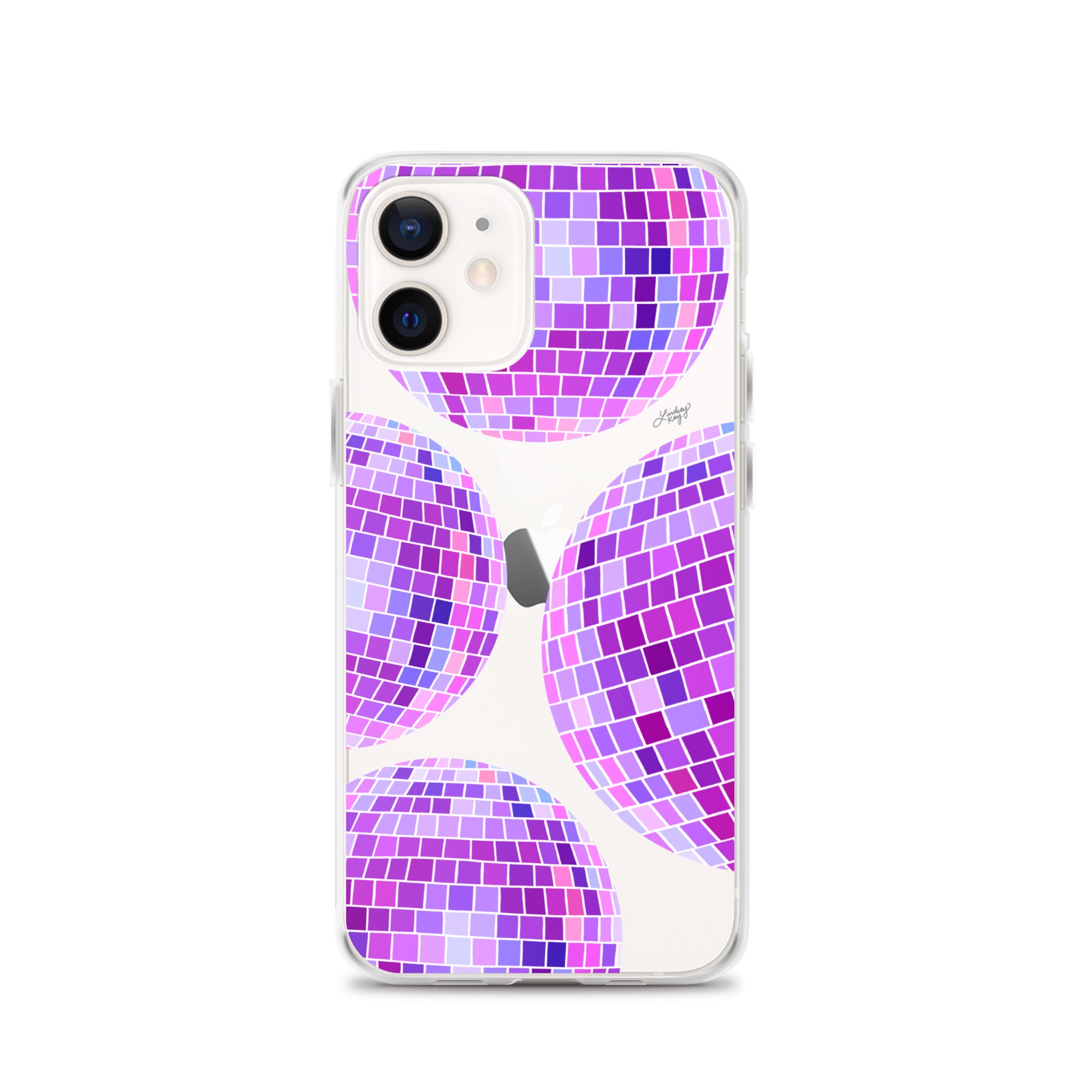 Ilustración de bolas de discoteca moradas - Funda transparente para iPhone®