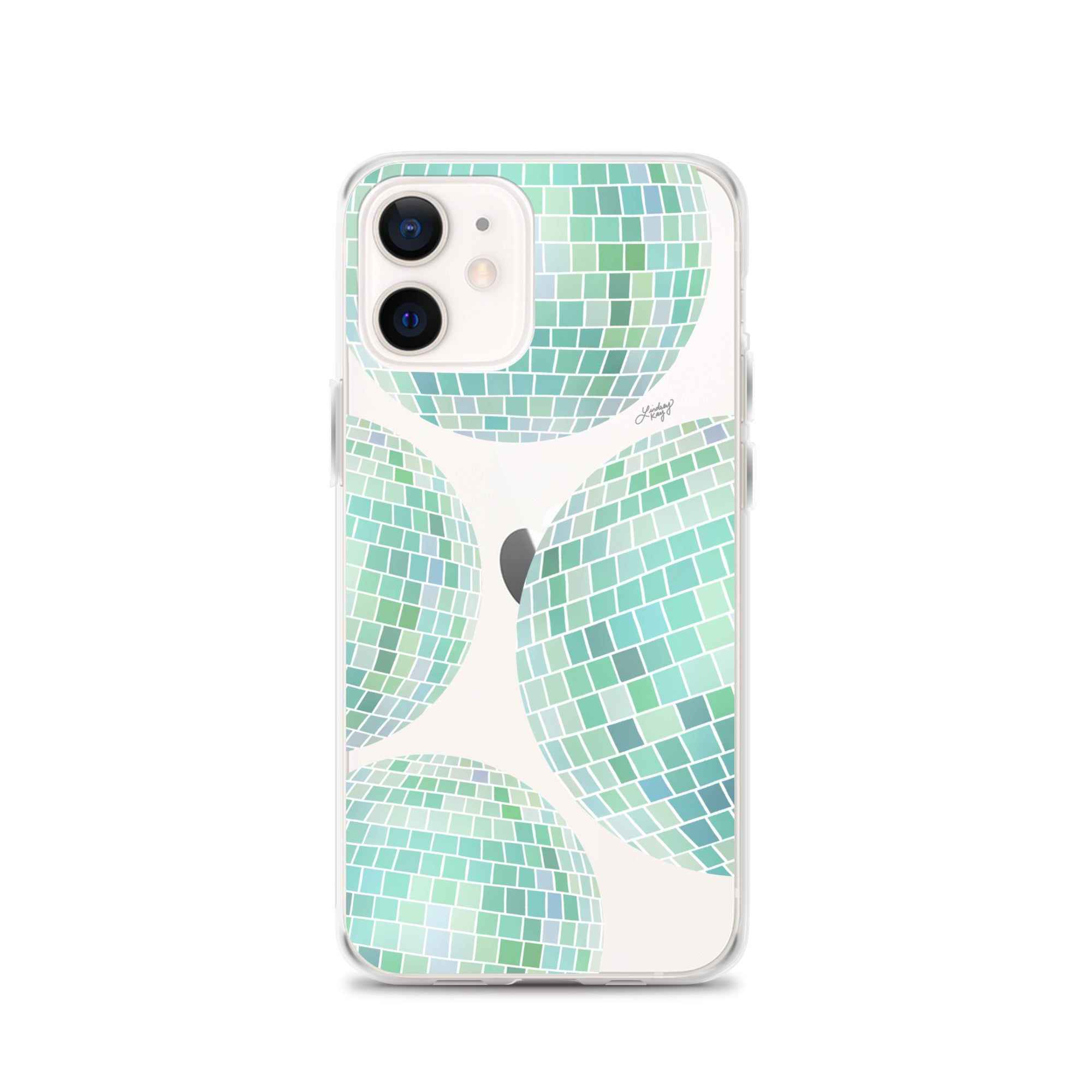 Green Disco Balls Illustration - Clear Case for iPhone®