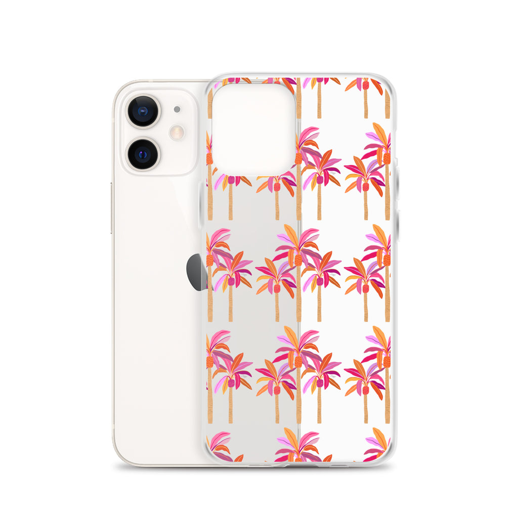 Palm Trees Illustration (Warm Palette) - Clear Case for iPhone®
