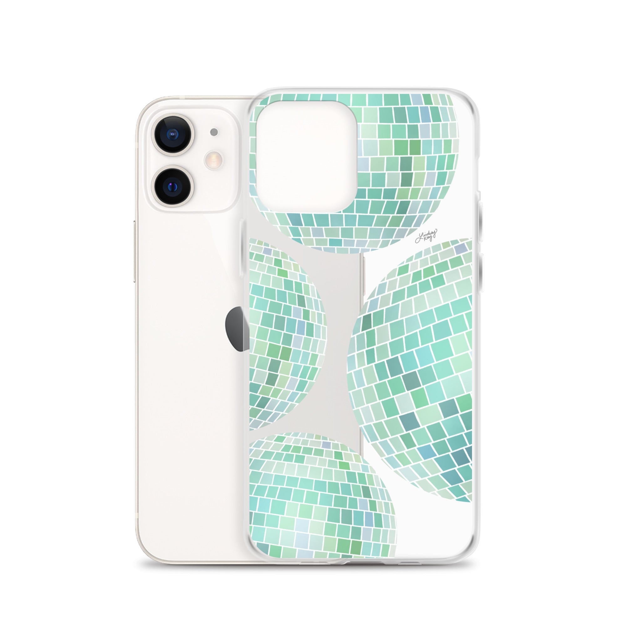 Green Disco Balls Illustration - Clear Case for iPhone®
