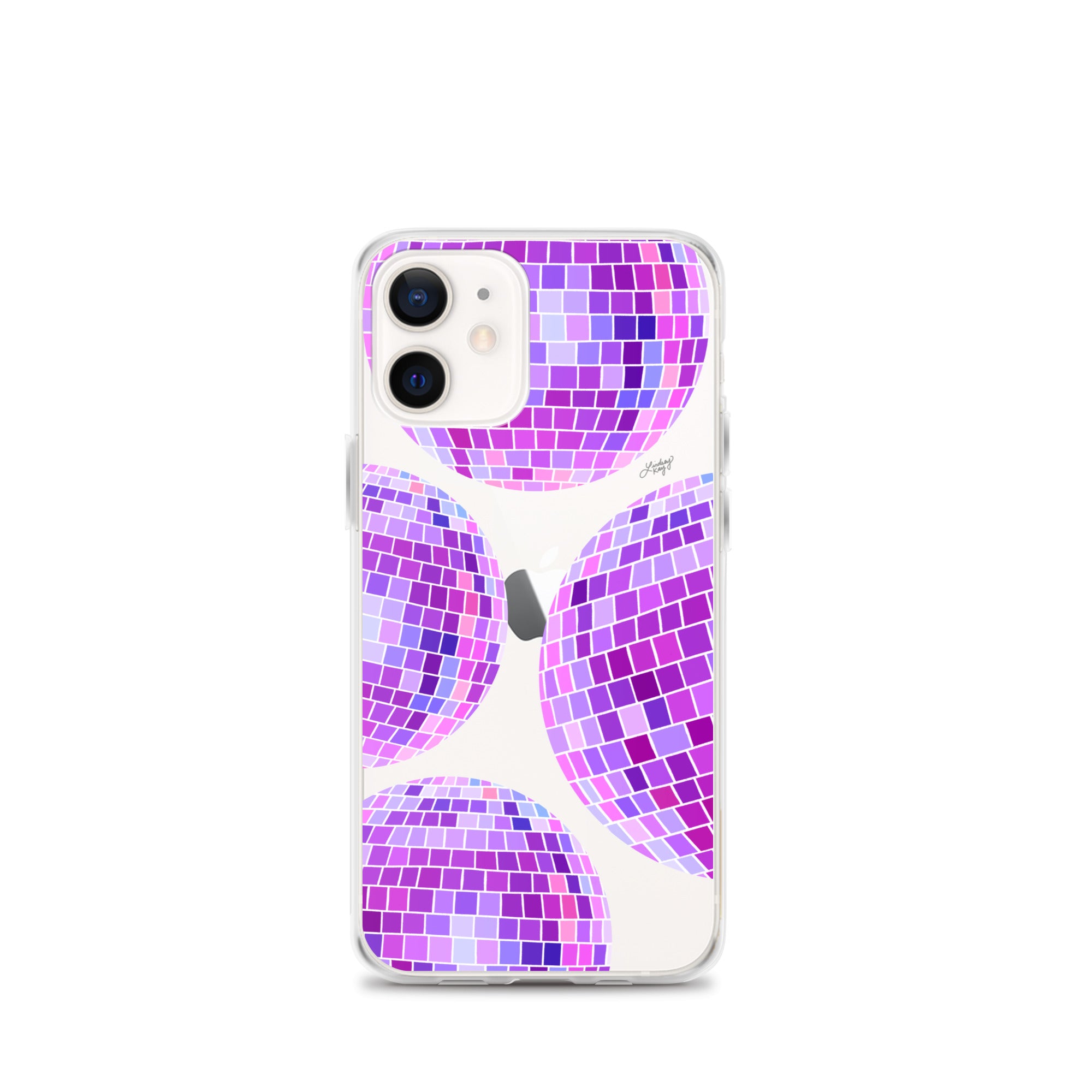 Ilustración de bolas de discoteca moradas - Funda transparente para iPhone®