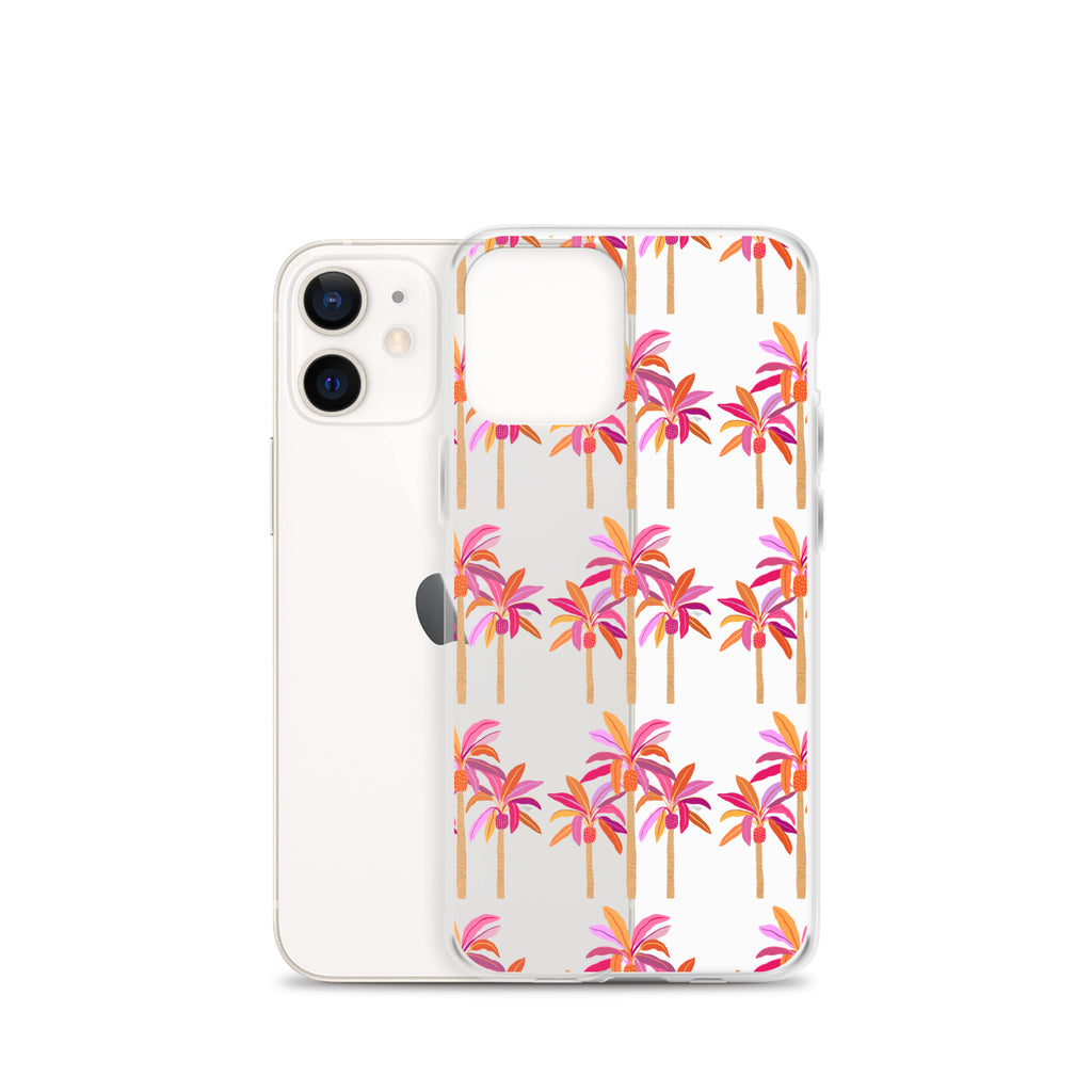 Palm Trees Illustration (Warm Palette) - Clear Case for iPhone®