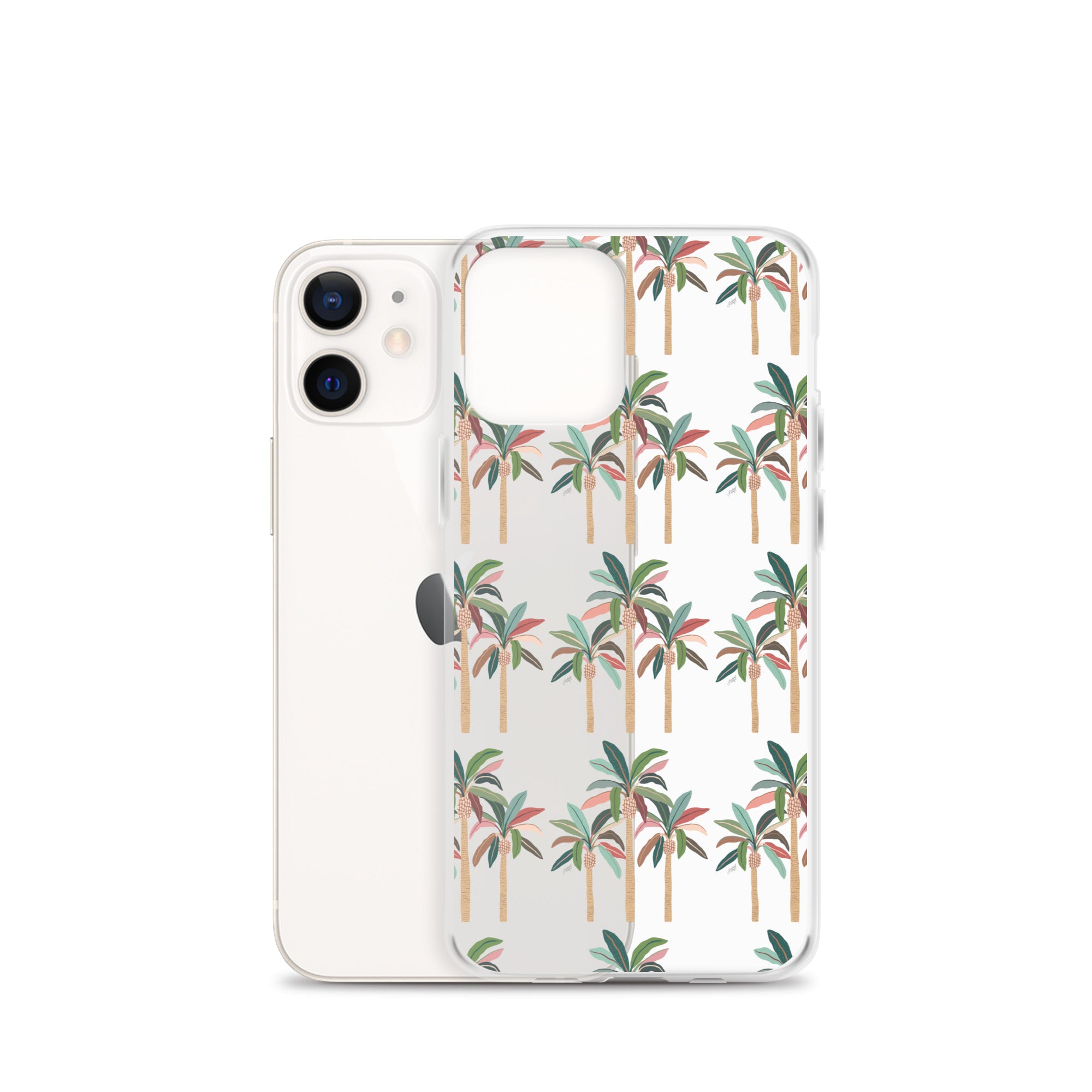 Neutral Palm Trees Illustration - Clear Case for iPhone®