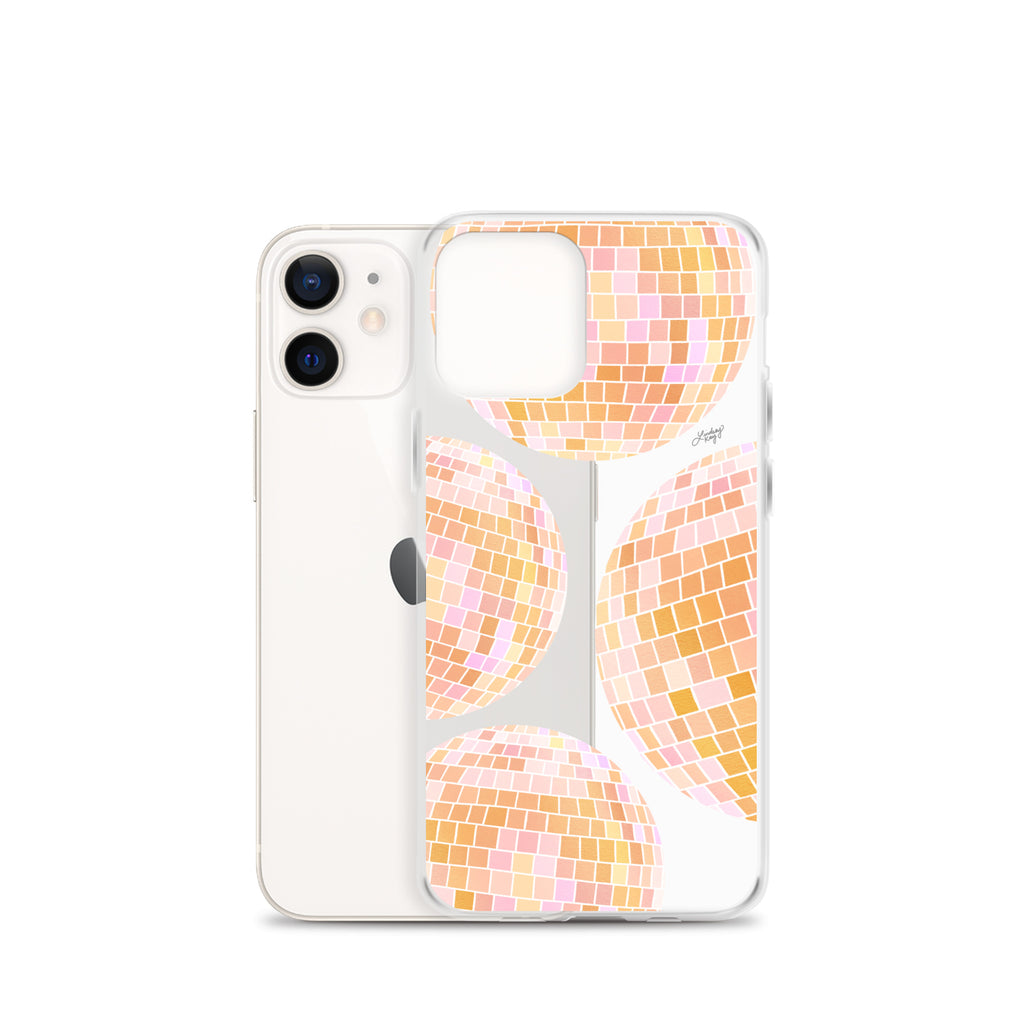 Yellow Disco Balls Illustration - Clear Case for iPhone®