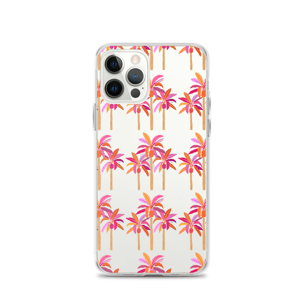Palm Trees Illustration (Warm Palette) - Clear Case for iPhone®