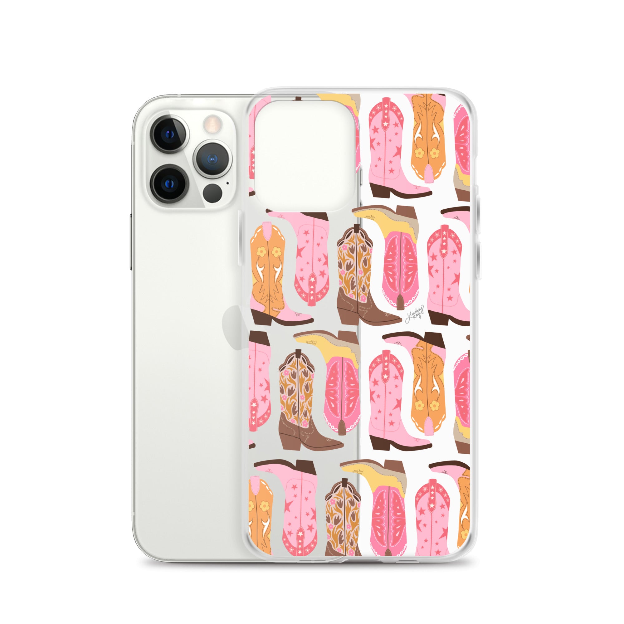 Ilustración de botas de vaquero (paleta cálida) - Funda transparente para iPhone®