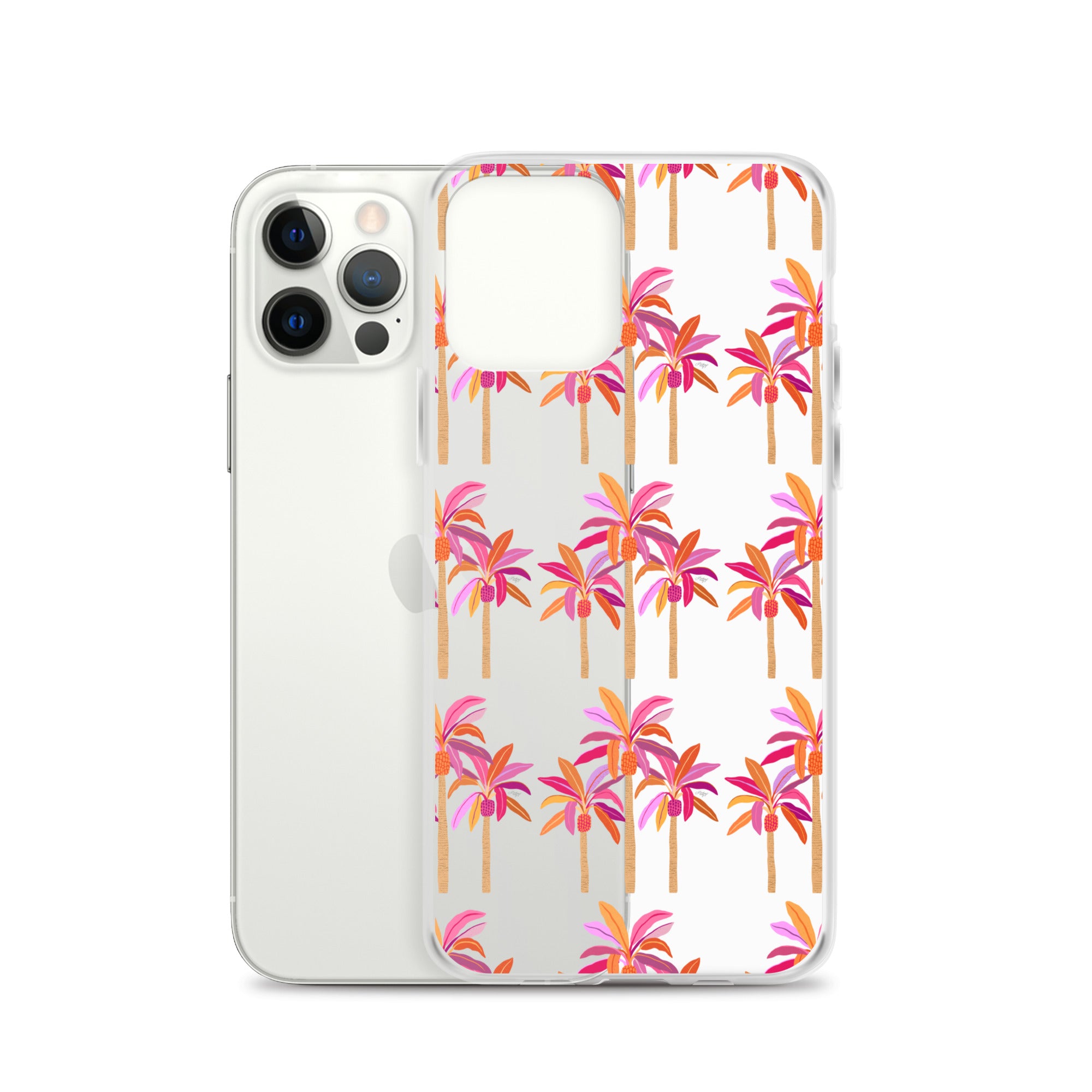 Ilustración de palmeras (paleta cálida) - Funda transparente para iPhone®