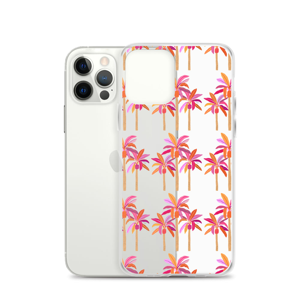 Palm Trees Illustration (Warm Palette) - Clear Case for iPhone®
