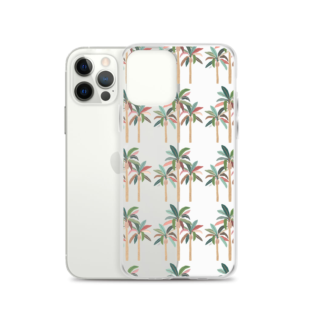 Neutral Palm Trees Illustration - iPhone Case