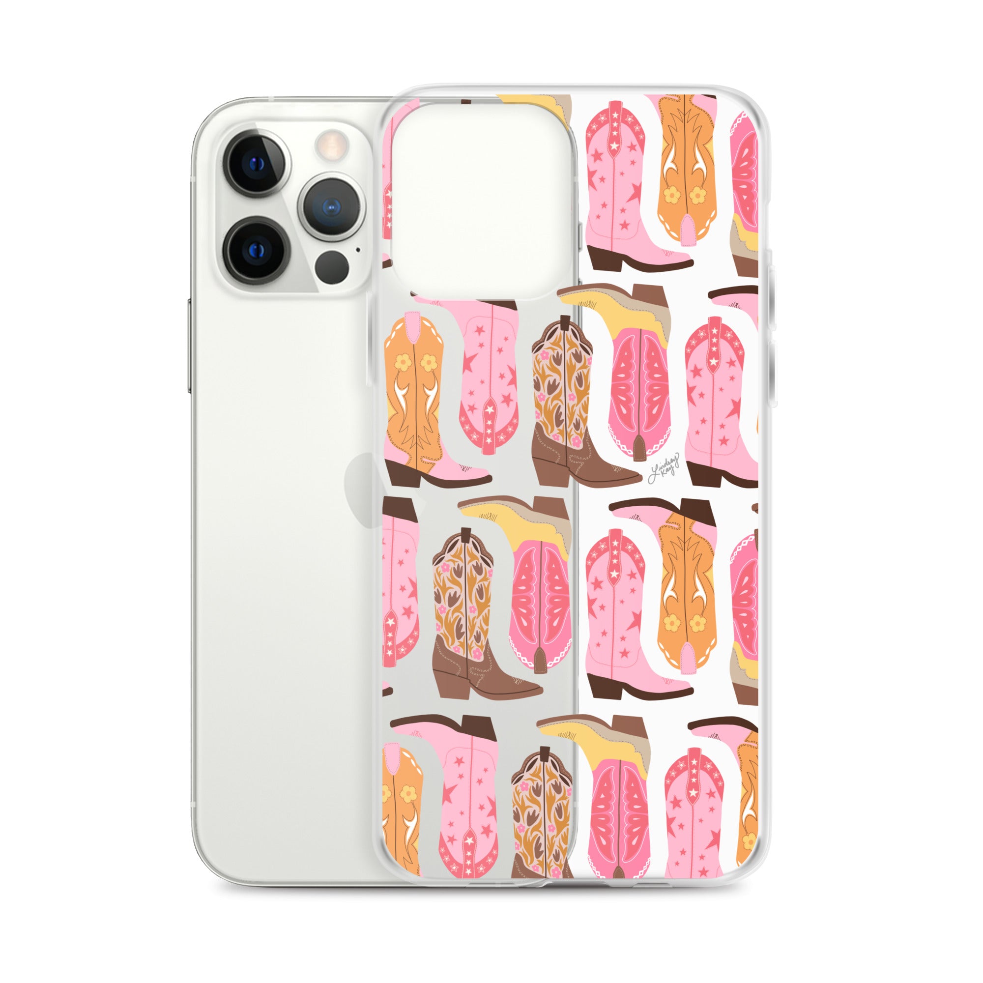 Ilustración de botas de vaquero (paleta cálida) - Funda transparente para iPhone®