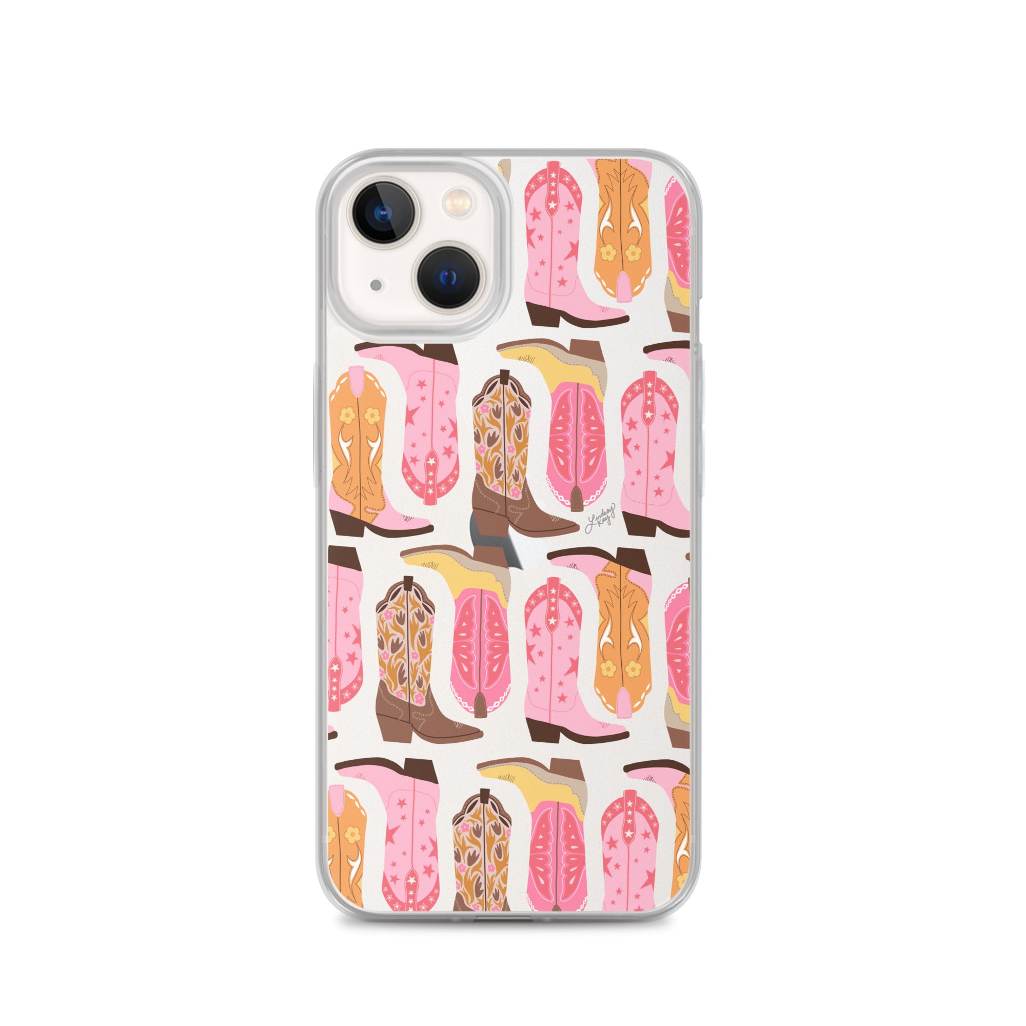 Ilustración de botas de vaquero (paleta cálida) - Funda transparente para iPhone®