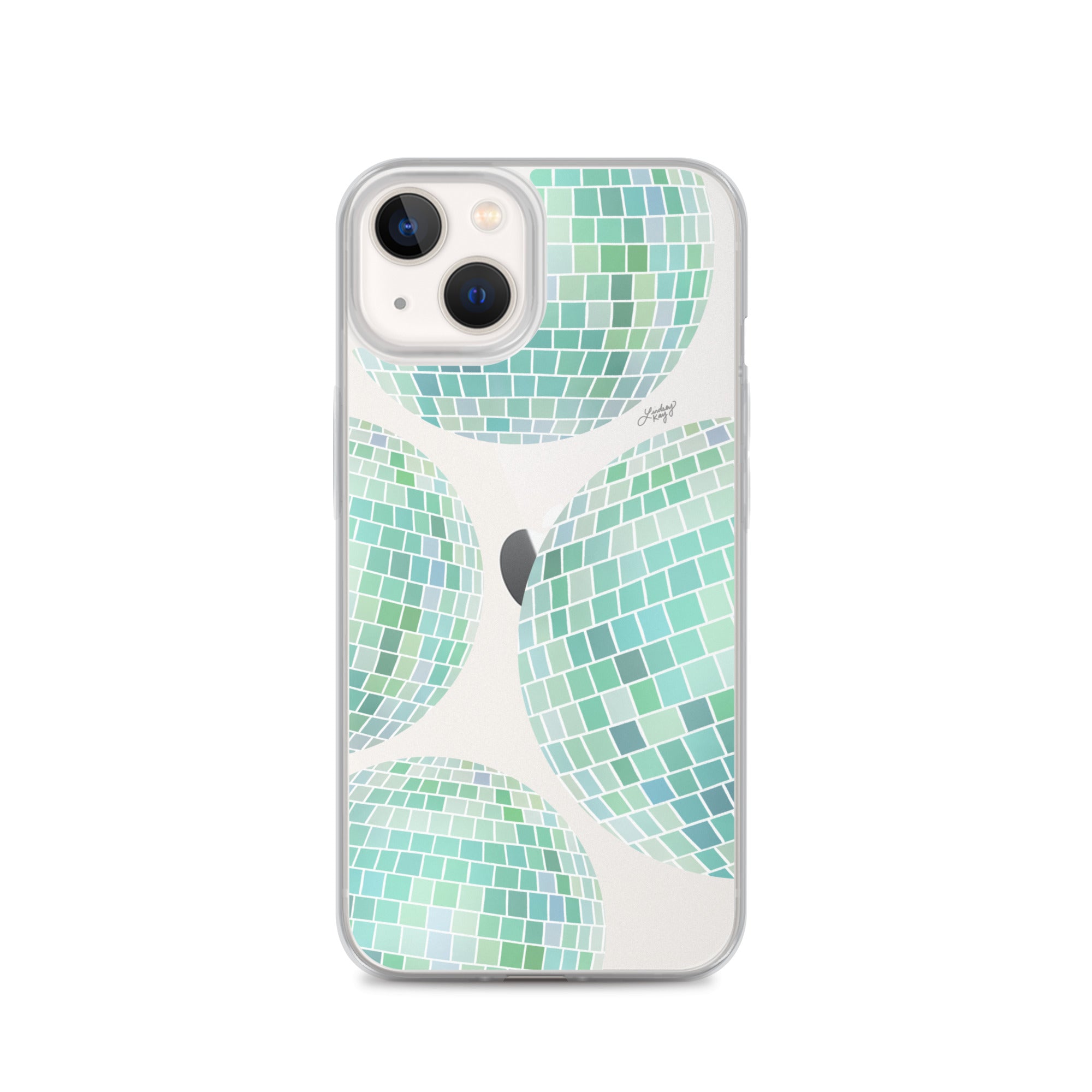 Green Disco Balls Illustration - Clear Case for iPhone®