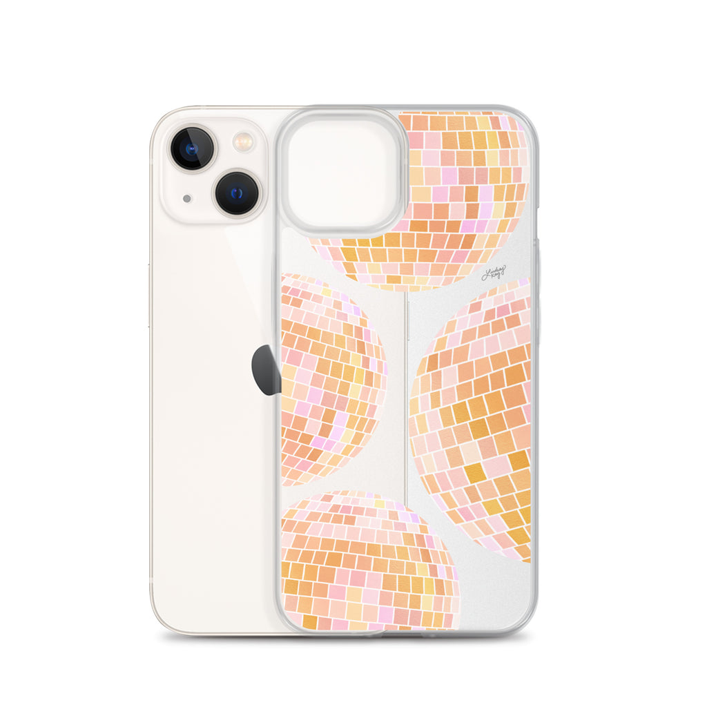 Yellow Disco Balls Illustration - Clear Case for iPhone®