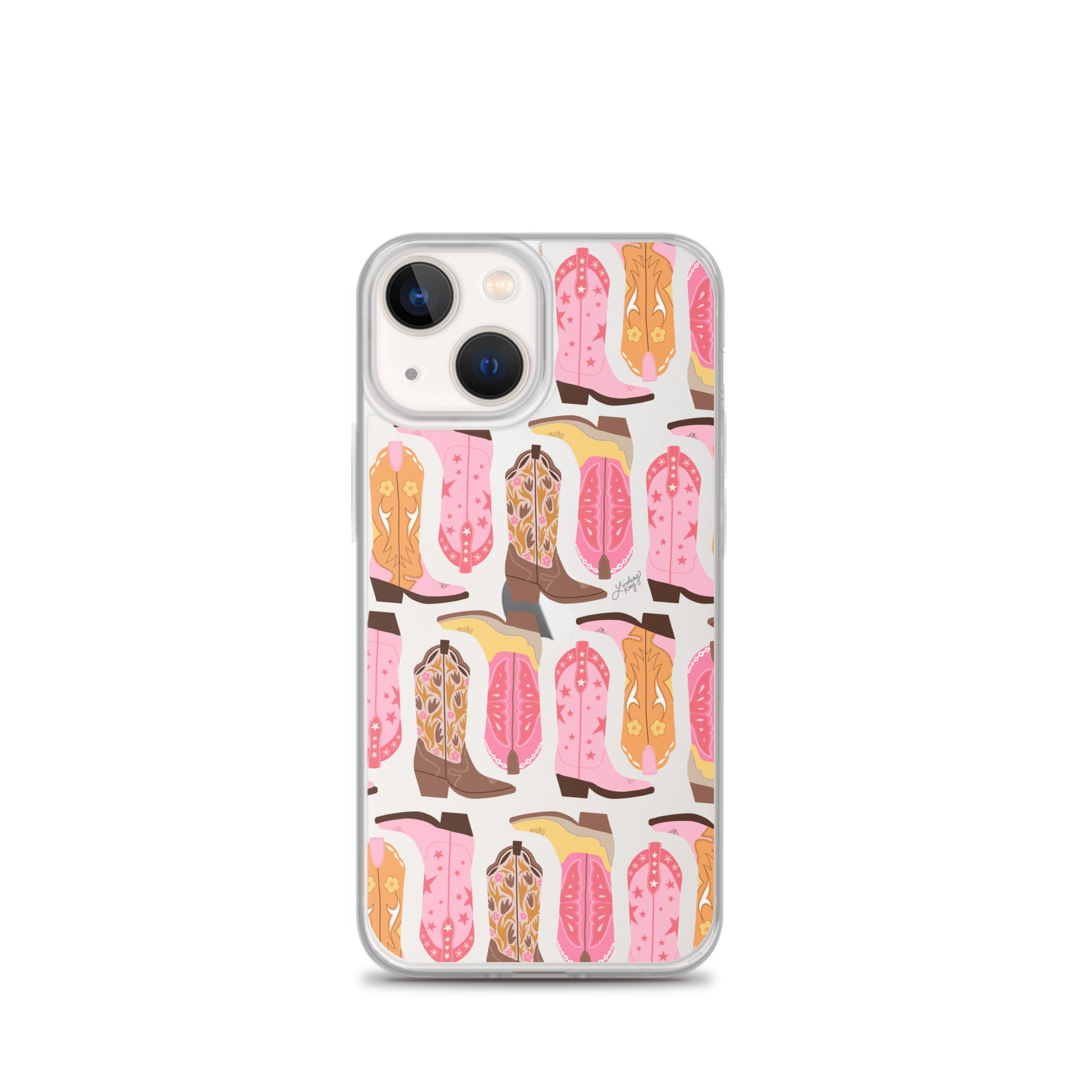 Ilustración de botas de vaquero (paleta cálida) - Funda transparente para iPhone®