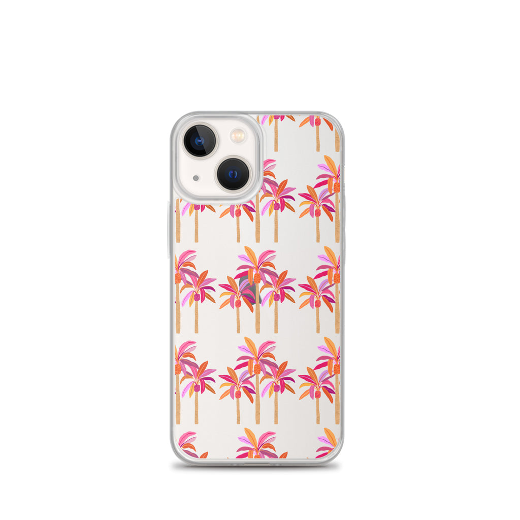 Palm Trees Illustration (Warm Palette) - Clear Case for iPhone®