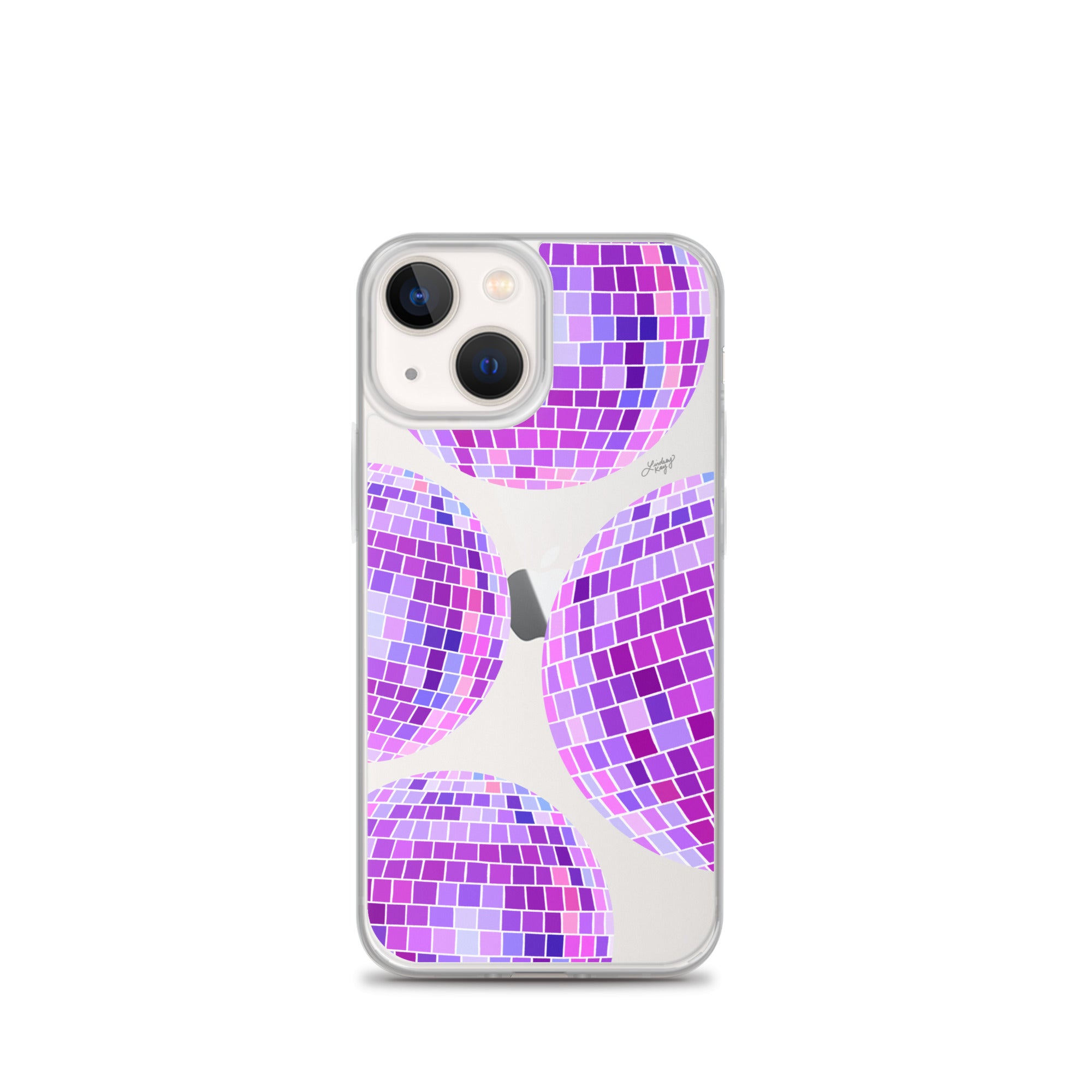 Ilustración de bolas de discoteca moradas - Funda transparente para iPhone®