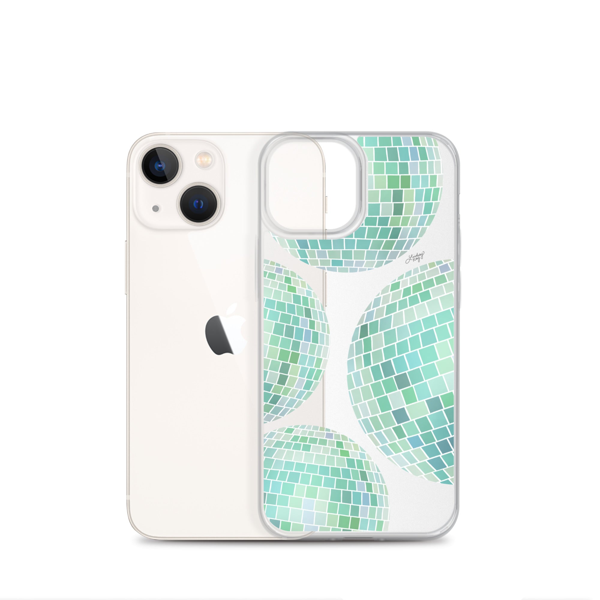 Green Disco Balls Illustration - Clear Case for iPhone®