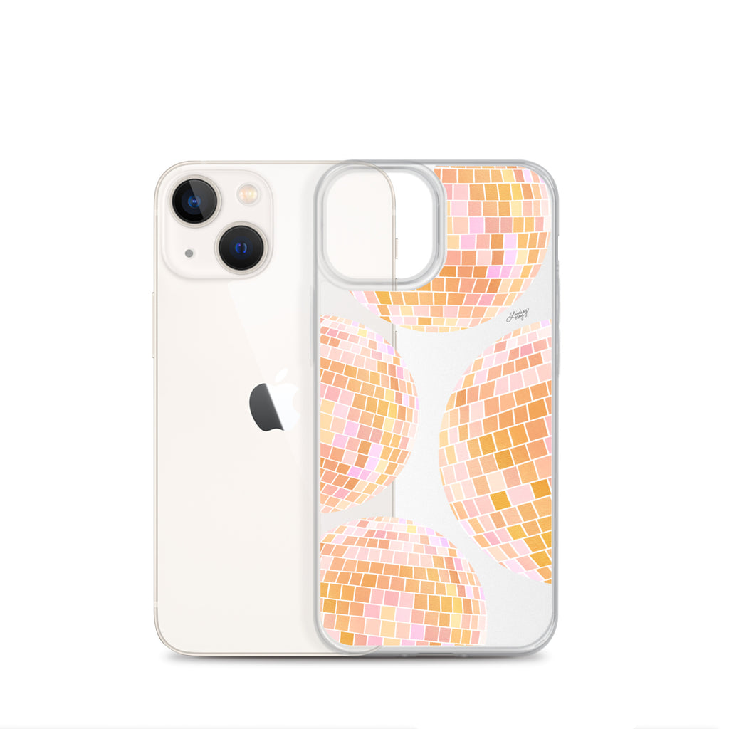 Yellow Disco Balls Illustration - Clear Case for iPhone®
