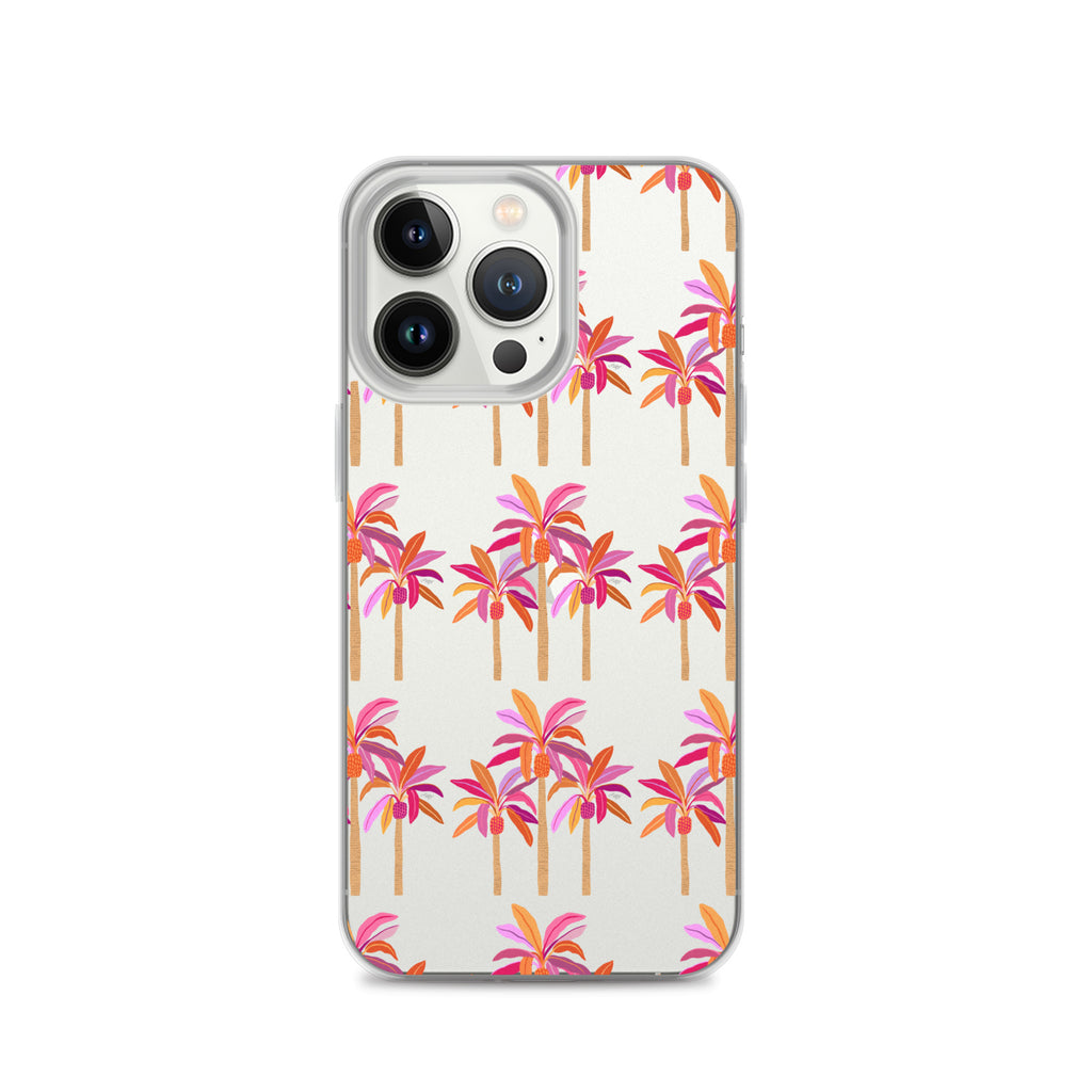 Palm Trees Illustration (Warm Palette) - Clear Case for iPhone®