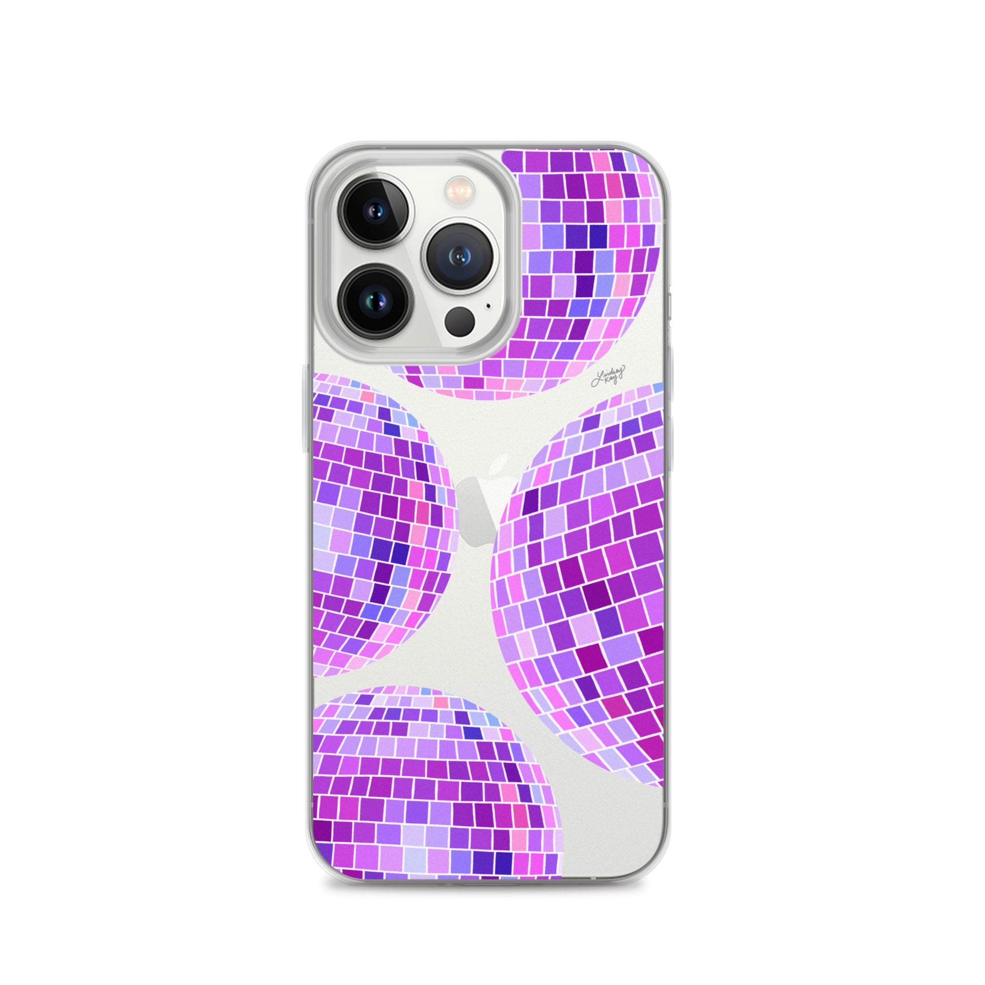 Ilustración de bolas de discoteca moradas - Funda transparente para iPhone®