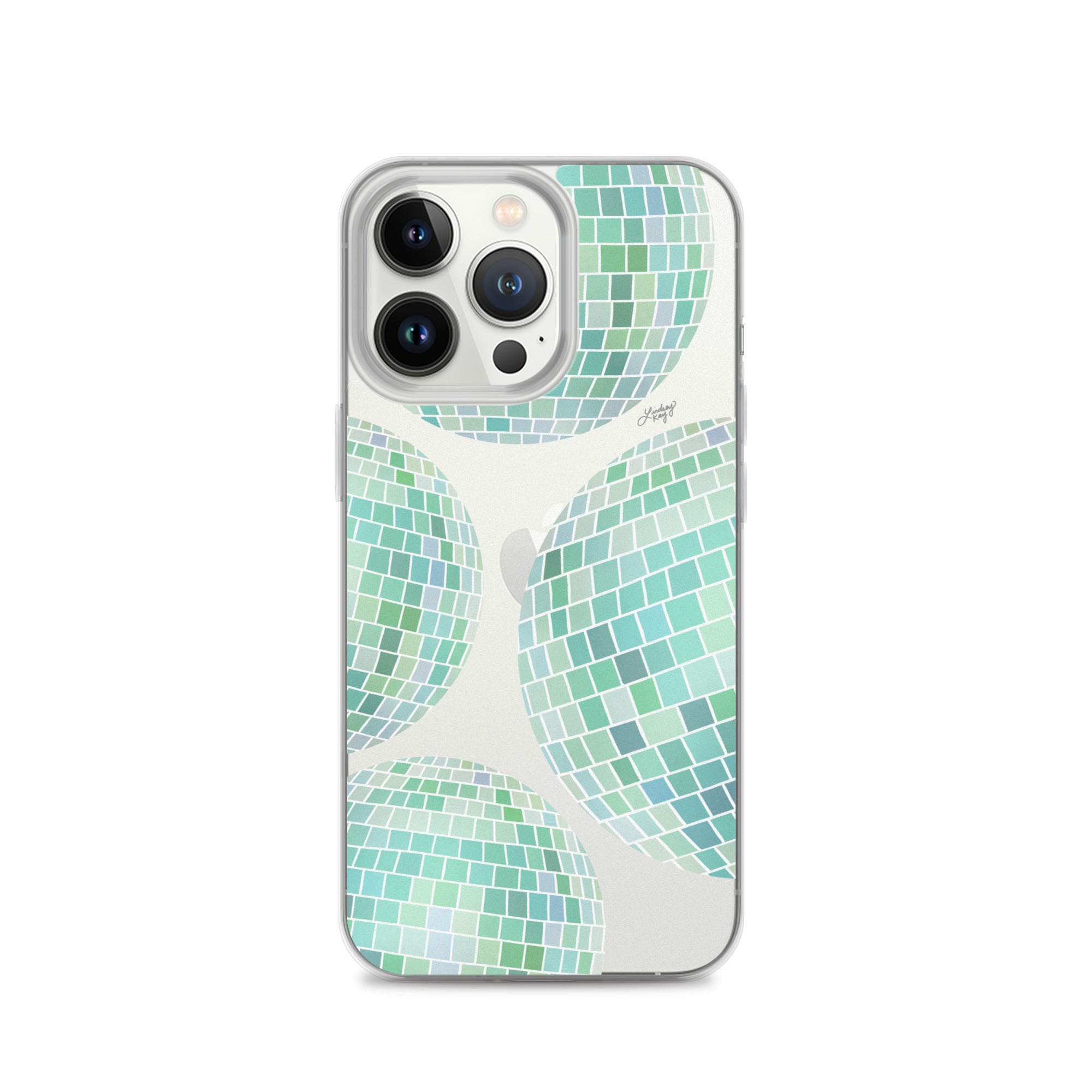 Green Disco Balls Illustration - Clear Case for iPhone®