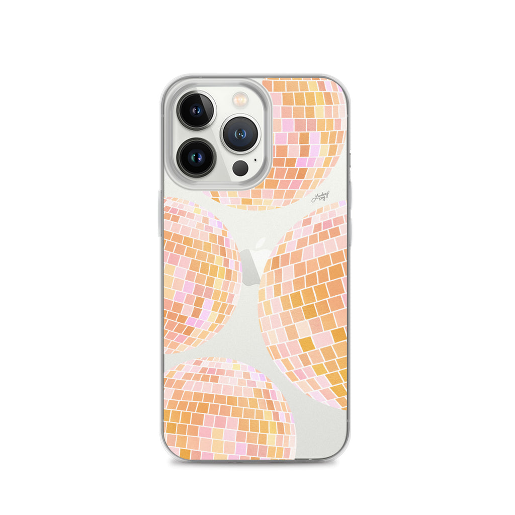 Yellow Disco Balls Illustration - Clear Case for iPhone®