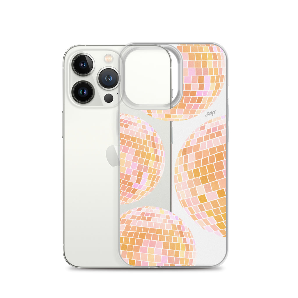 Yellow Disco Balls Illustration - Clear Case for iPhone®