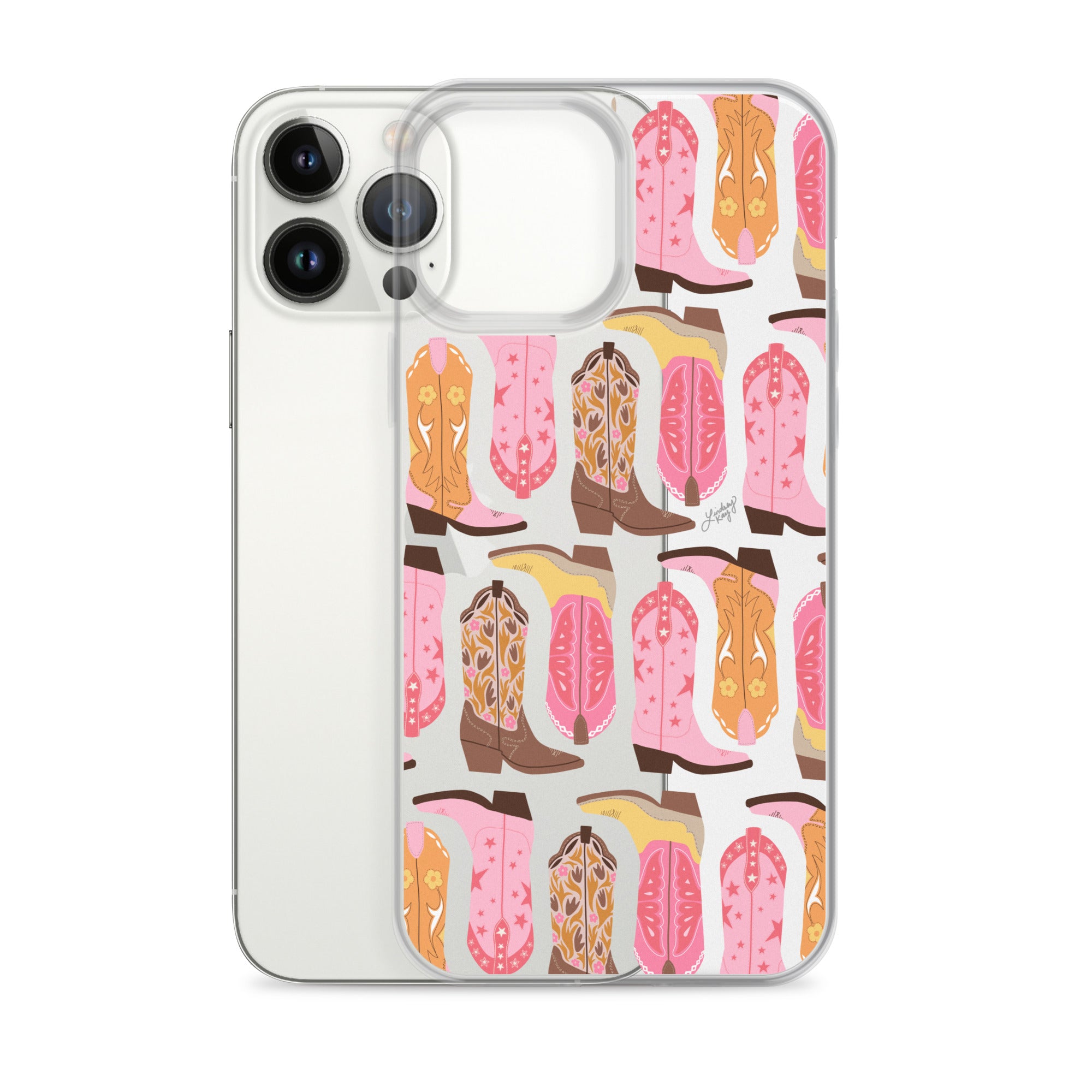 Ilustración de botas de vaquero (paleta cálida) - Funda transparente para iPhone®