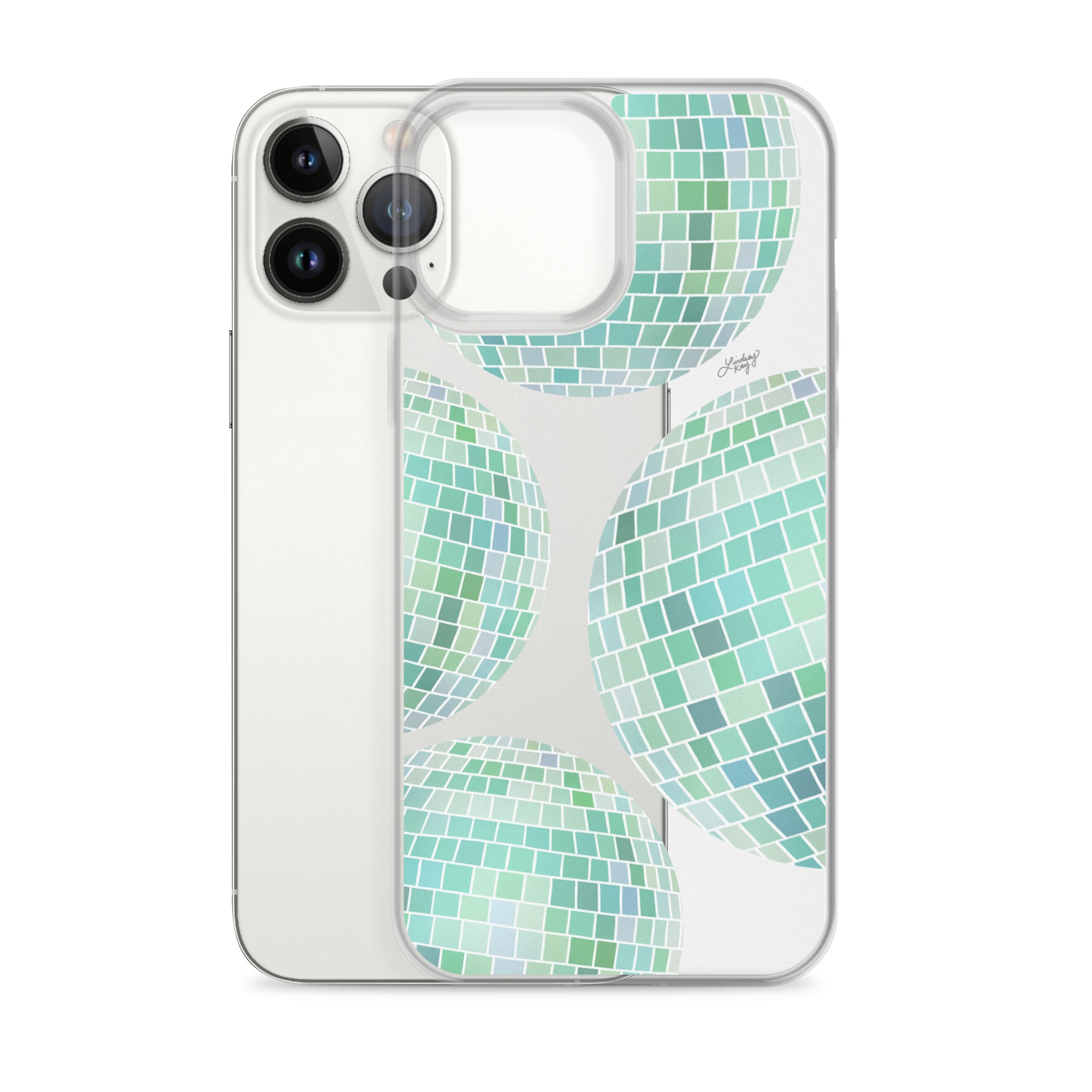 Green Disco Balls Illustration - Clear Case for iPhone®
