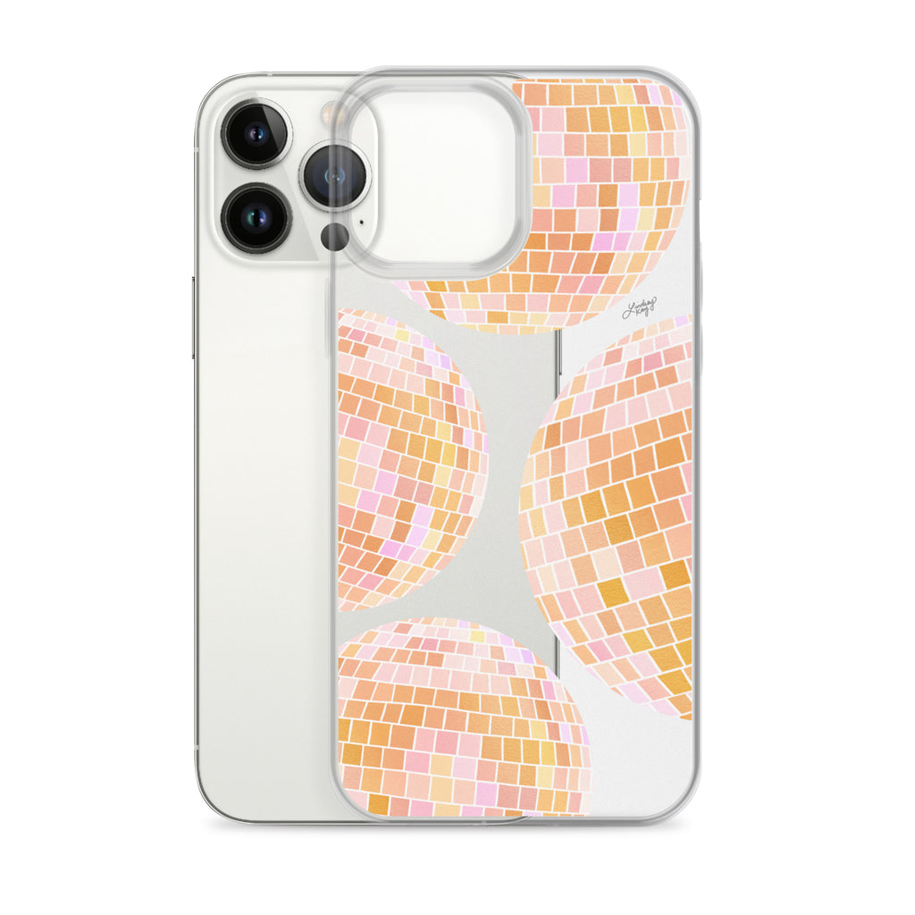 Yellow Disco Balls Illustration - Clear Case for iPhone®