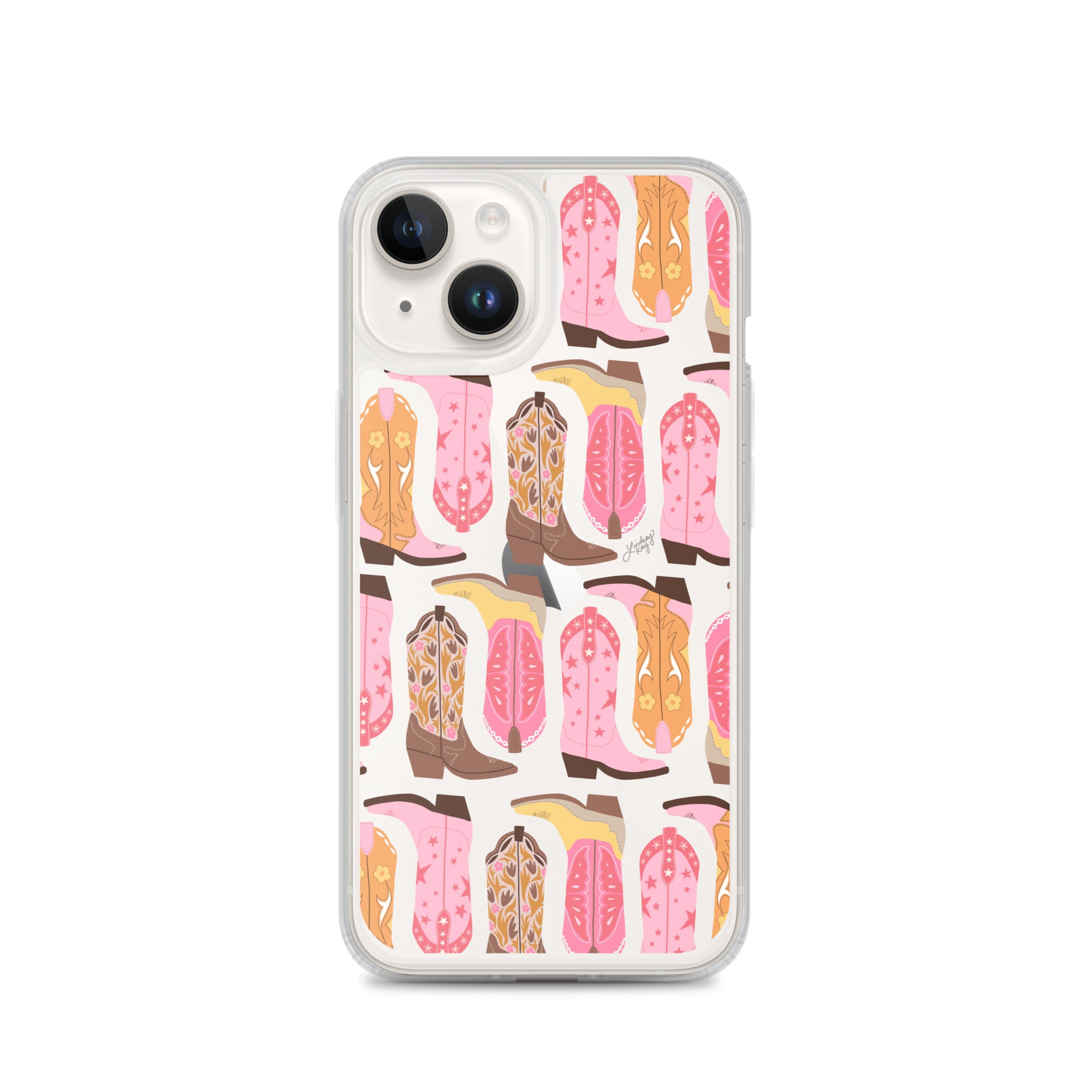 Ilustración de botas de vaquero (paleta cálida) - Funda transparente para iPhone®