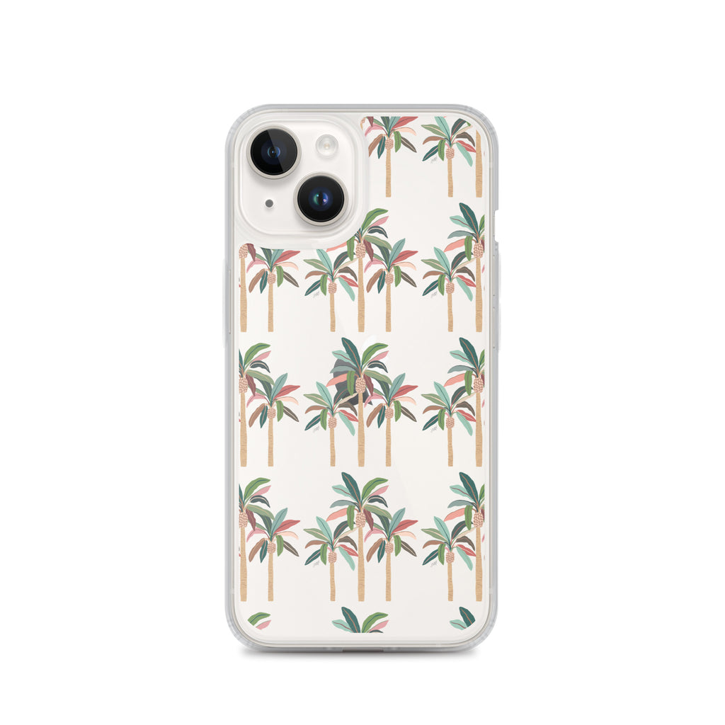 Neutral Palm Trees Illustration - iPhone Case