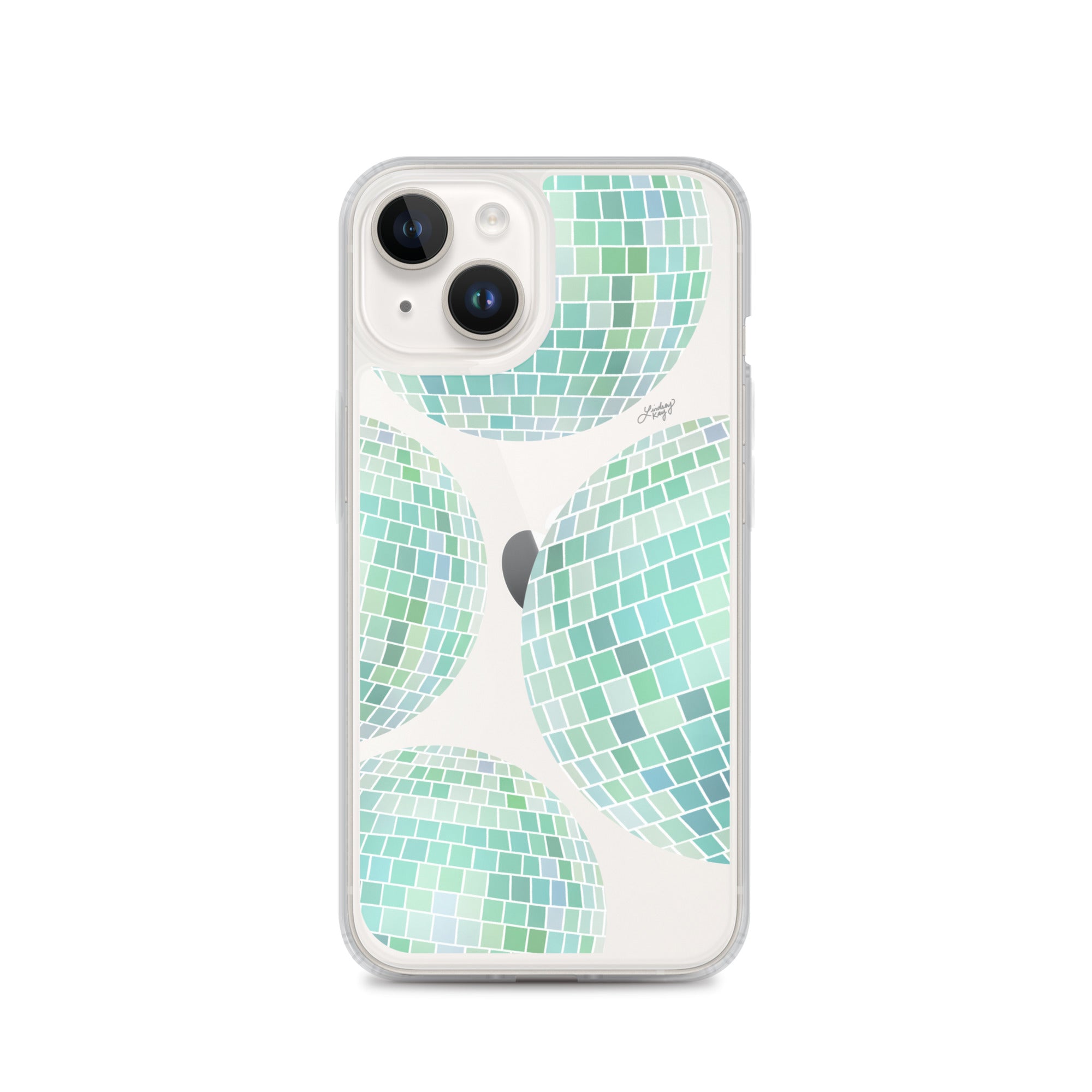 Green Disco Balls Illustration - Clear Case for iPhone®