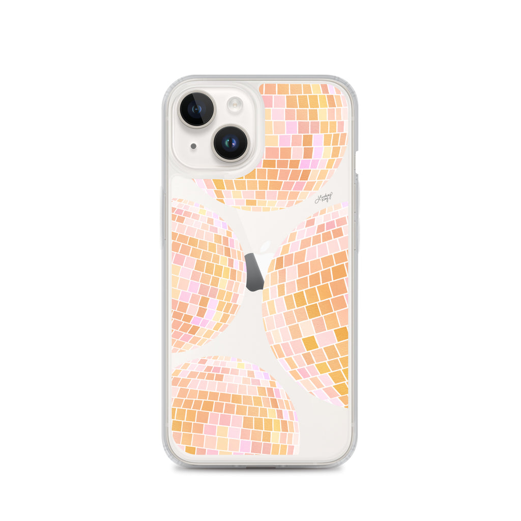 Yellow Disco Balls Illustration - Clear Case for iPhone®