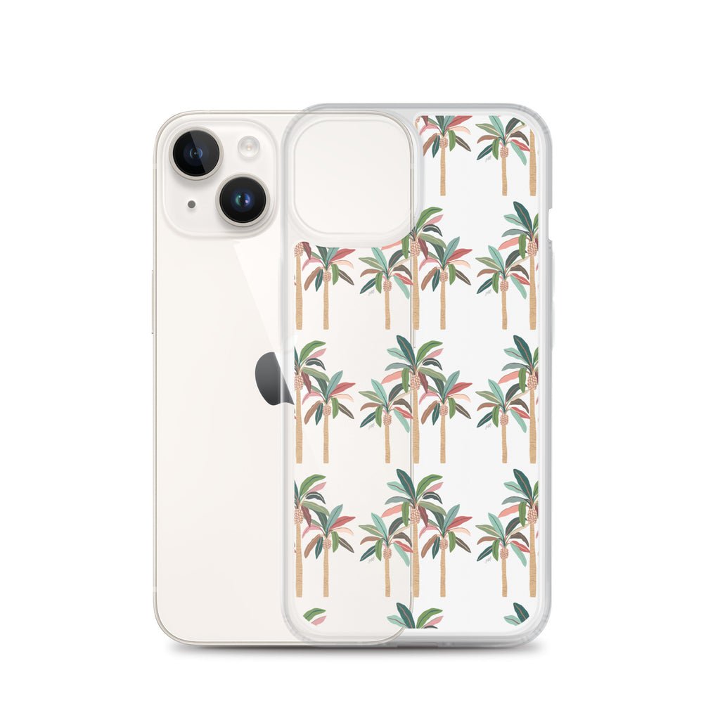 Neutral Palm Trees Illustration - iPhone Case
