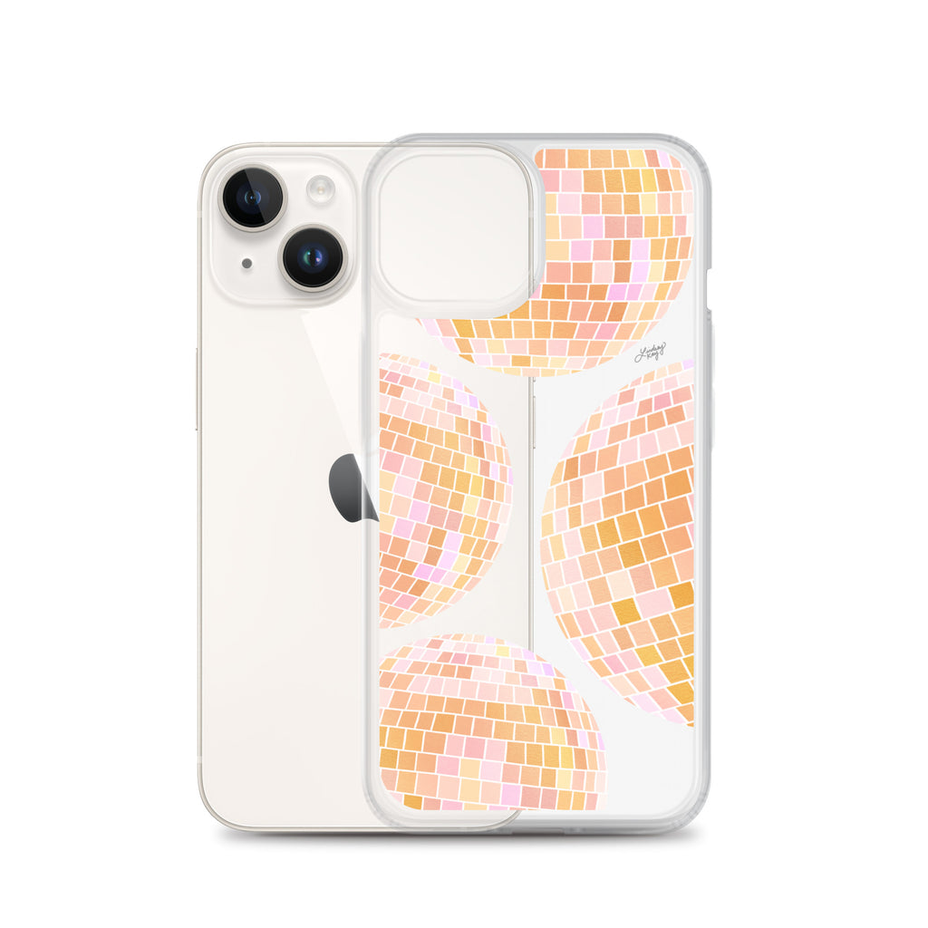 Yellow Disco Balls Illustration - Clear Case for iPhone®