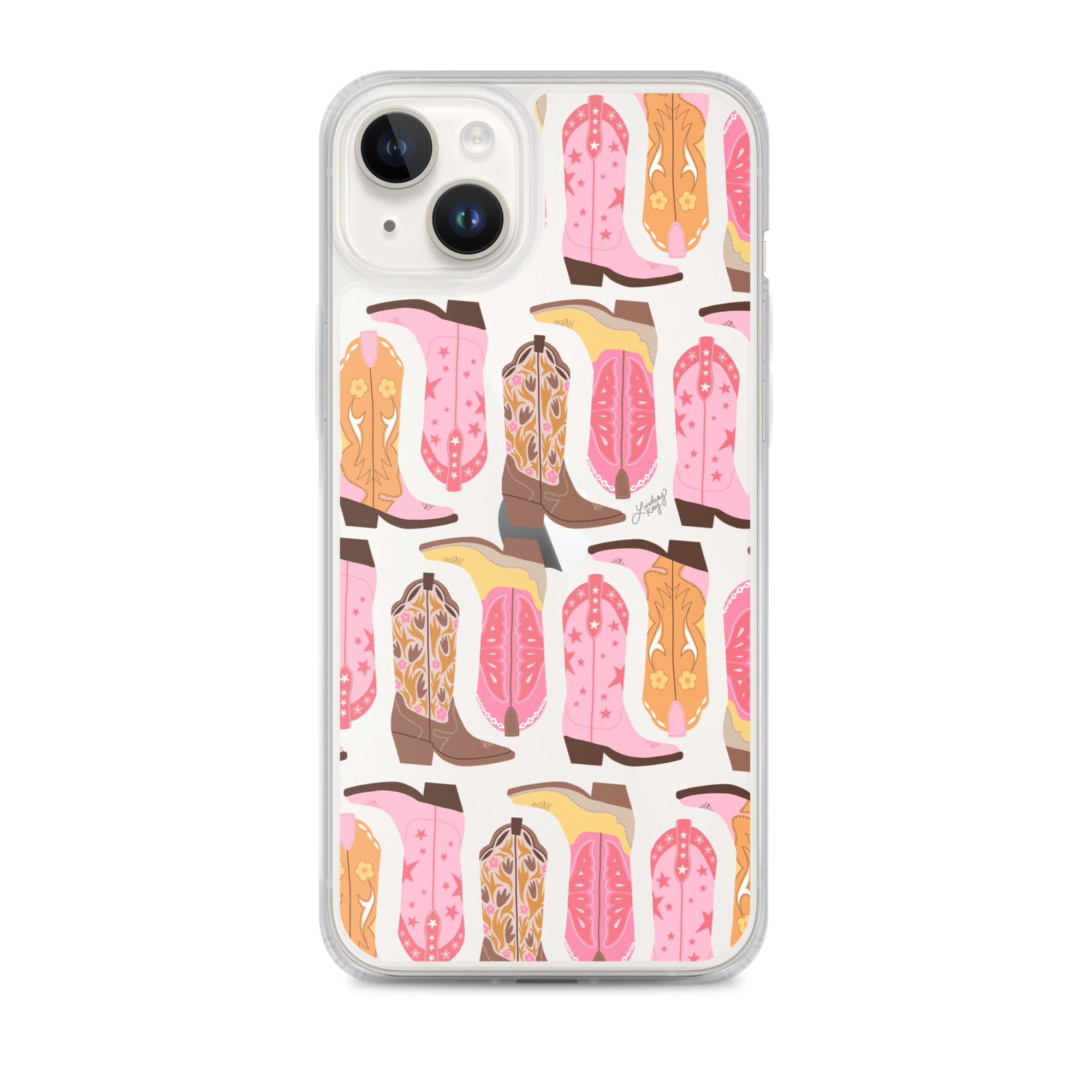 Ilustración de botas de vaquero (paleta cálida) - Funda transparente para iPhone®