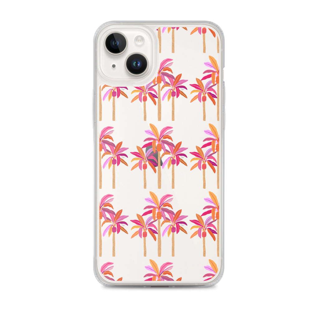 Palm Trees Illustration (Warm Palette) - Clear Case for iPhone®