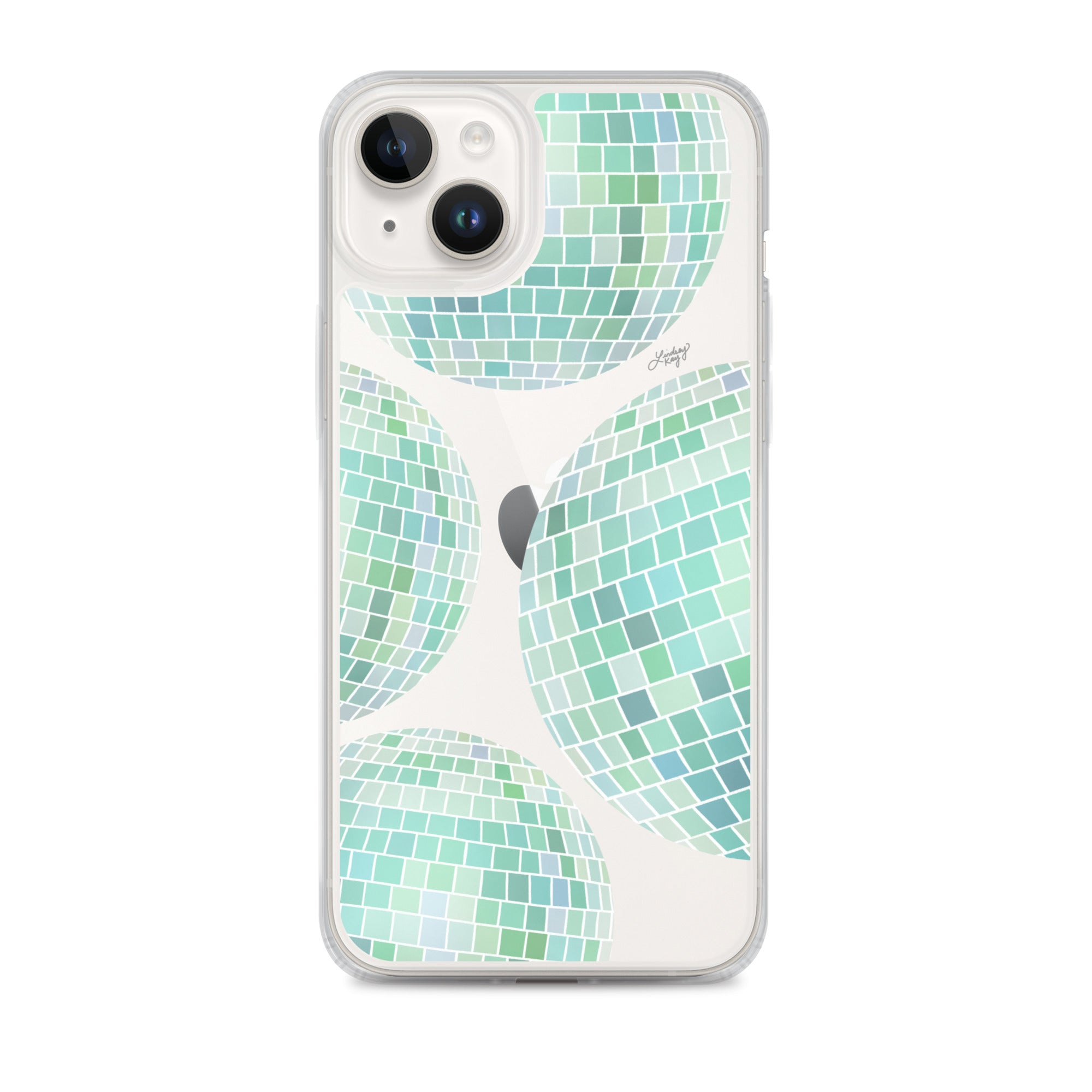 Green Disco Balls Illustration - Clear Case for iPhone®