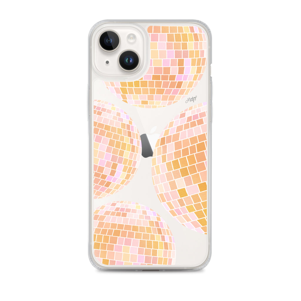 Yellow Disco Balls Illustration - Clear Case for iPhone®