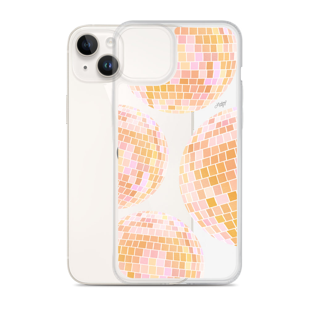 Yellow Disco Balls Illustration - Clear Case for iPhone®
