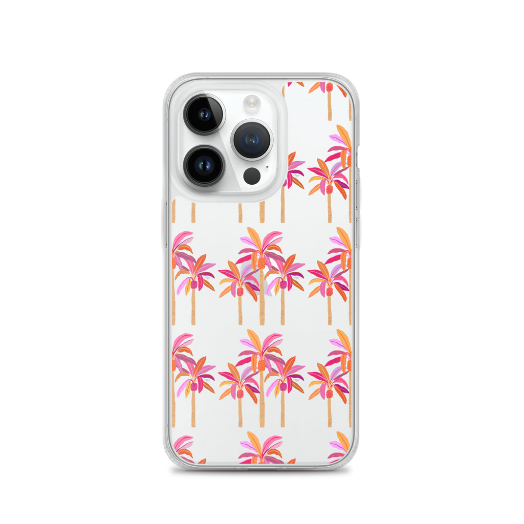 Palm Trees Illustration (Warm Palette) - Clear Case for iPhone®