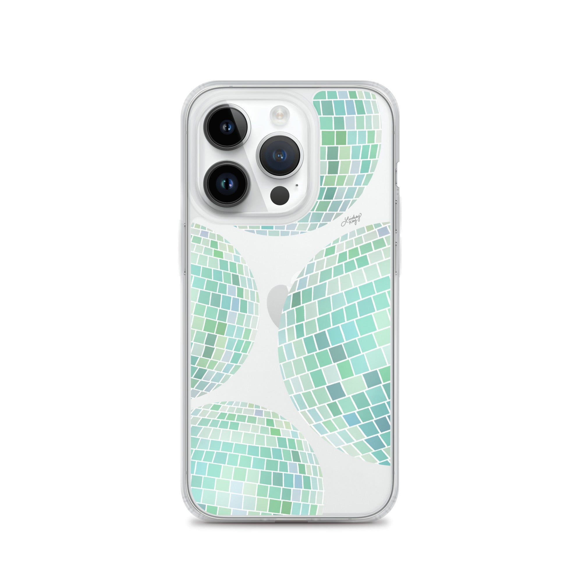 Green Disco Balls Illustration - Clear Case for iPhone®
