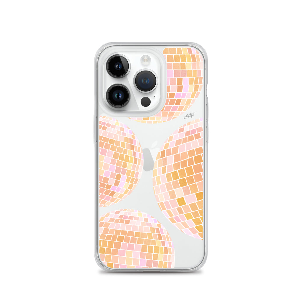 Yellow Disco Balls Illustration - Clear Case for iPhone®