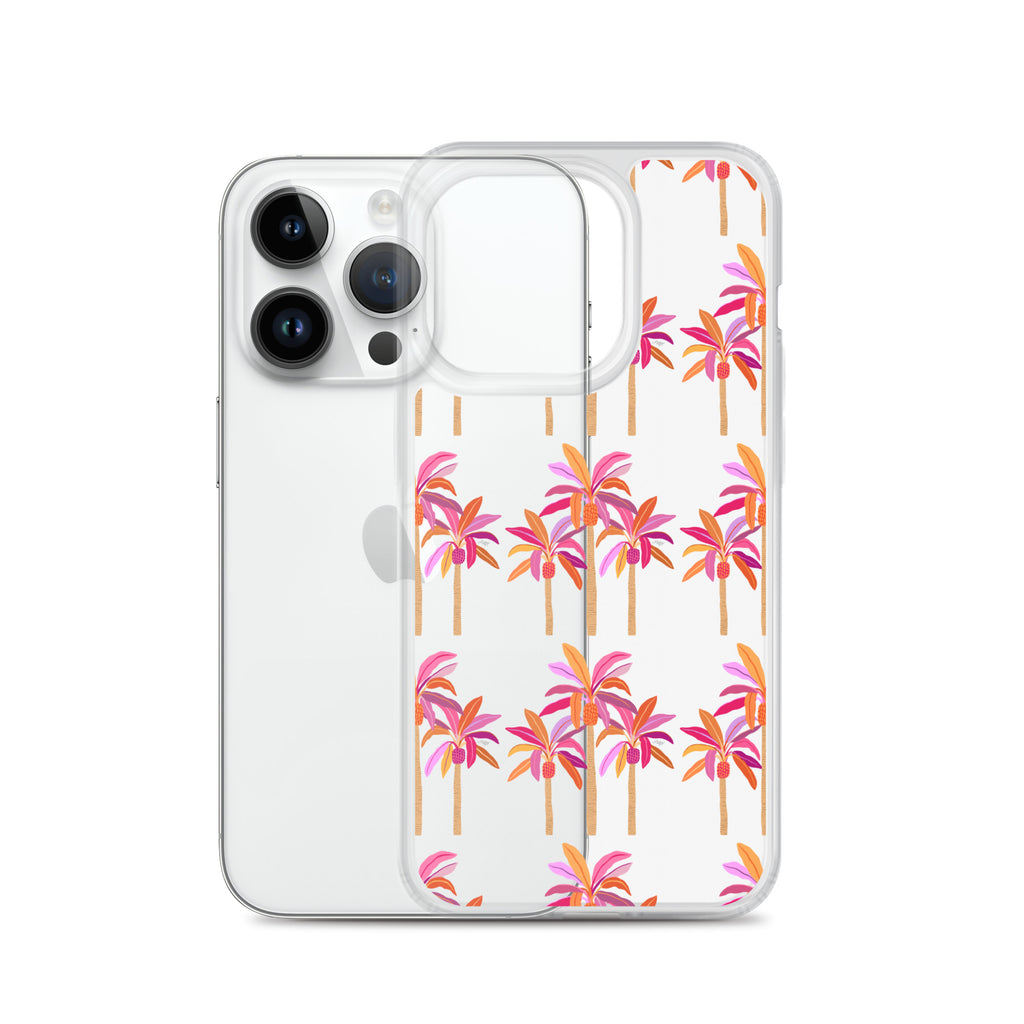 Palm Trees Illustration (Warm Palette) - Clear Case for iPhone®