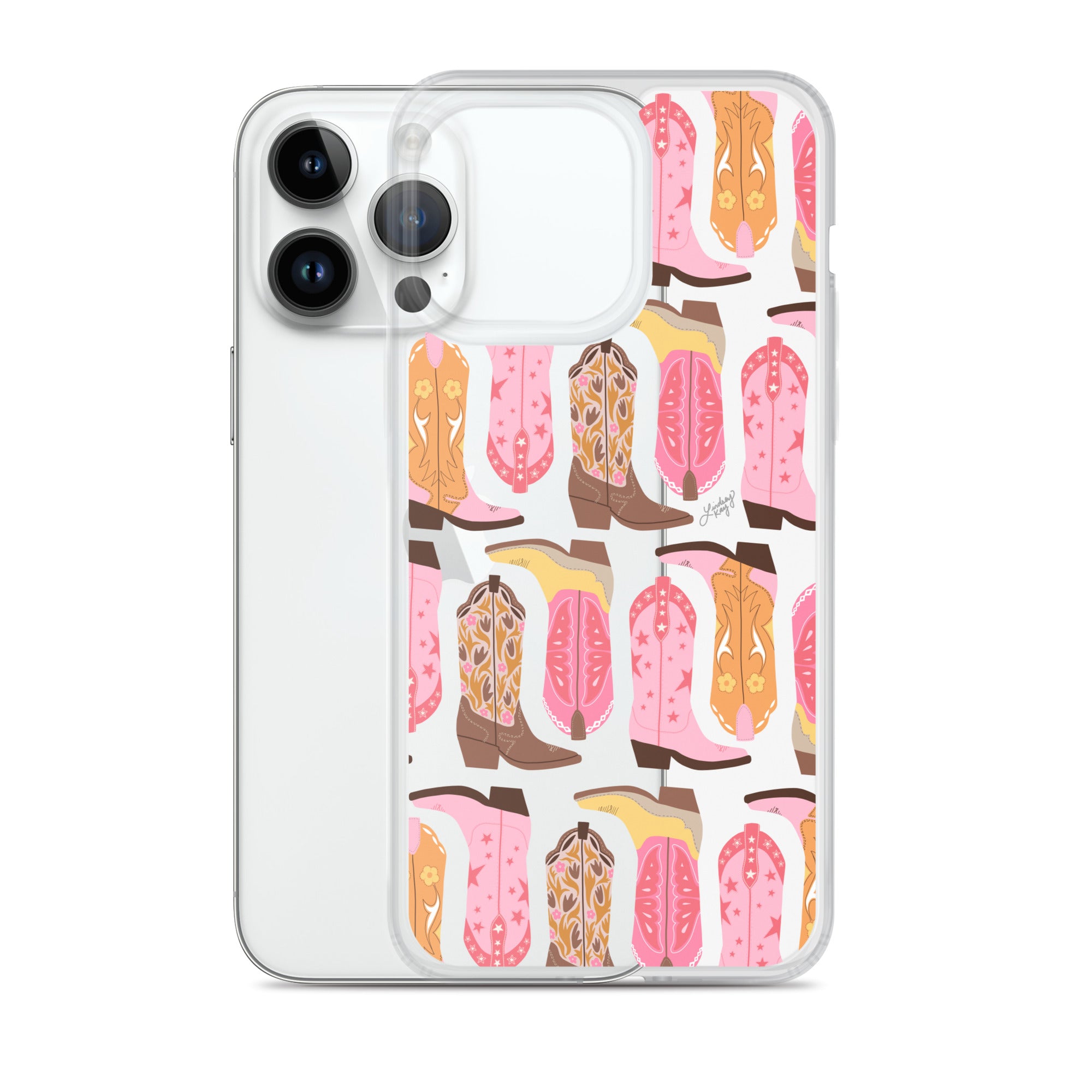 Ilustración de botas de vaquero (paleta cálida) - Funda transparente para iPhone®