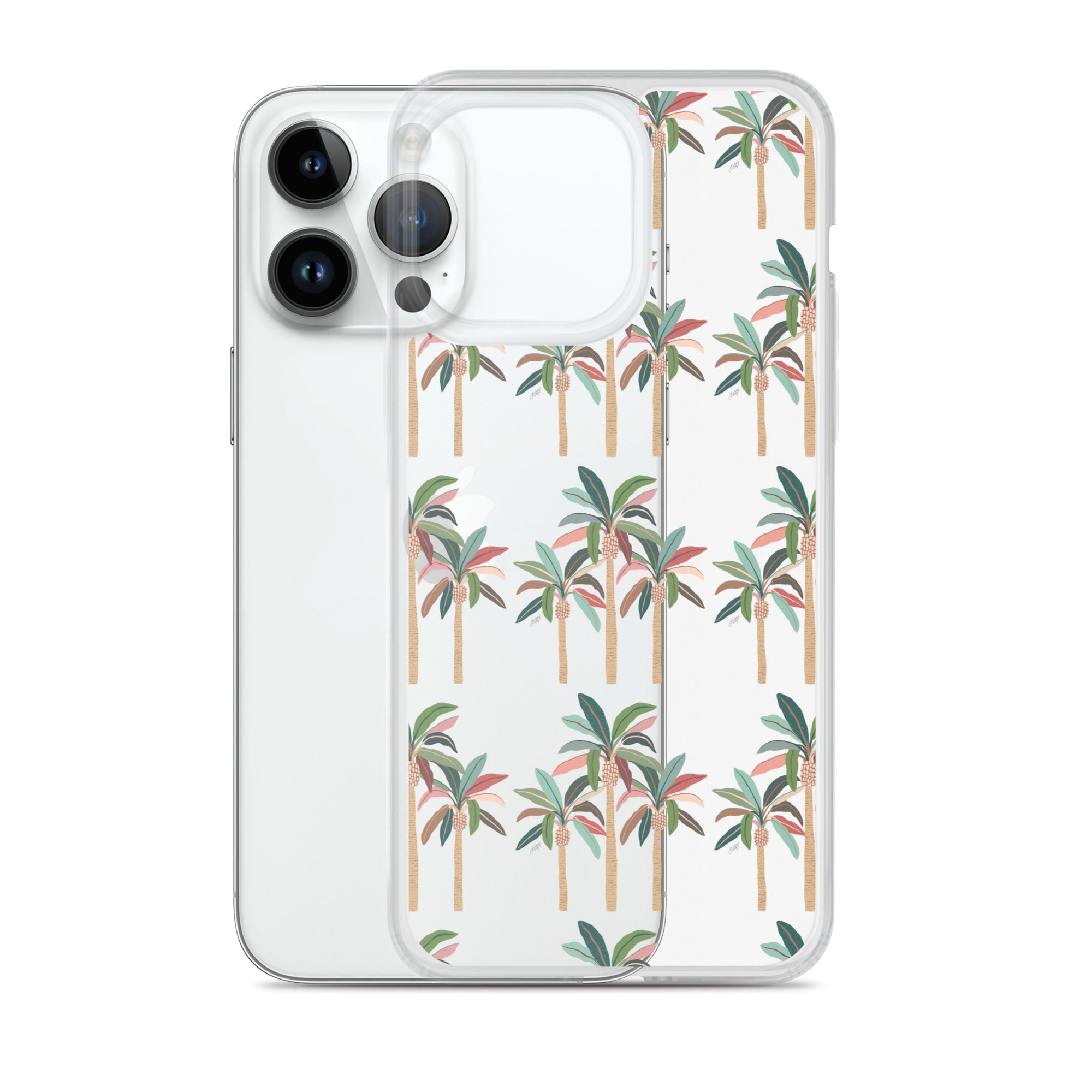 Ilustración neutra de palmeras - Funda transparente para iPhone®