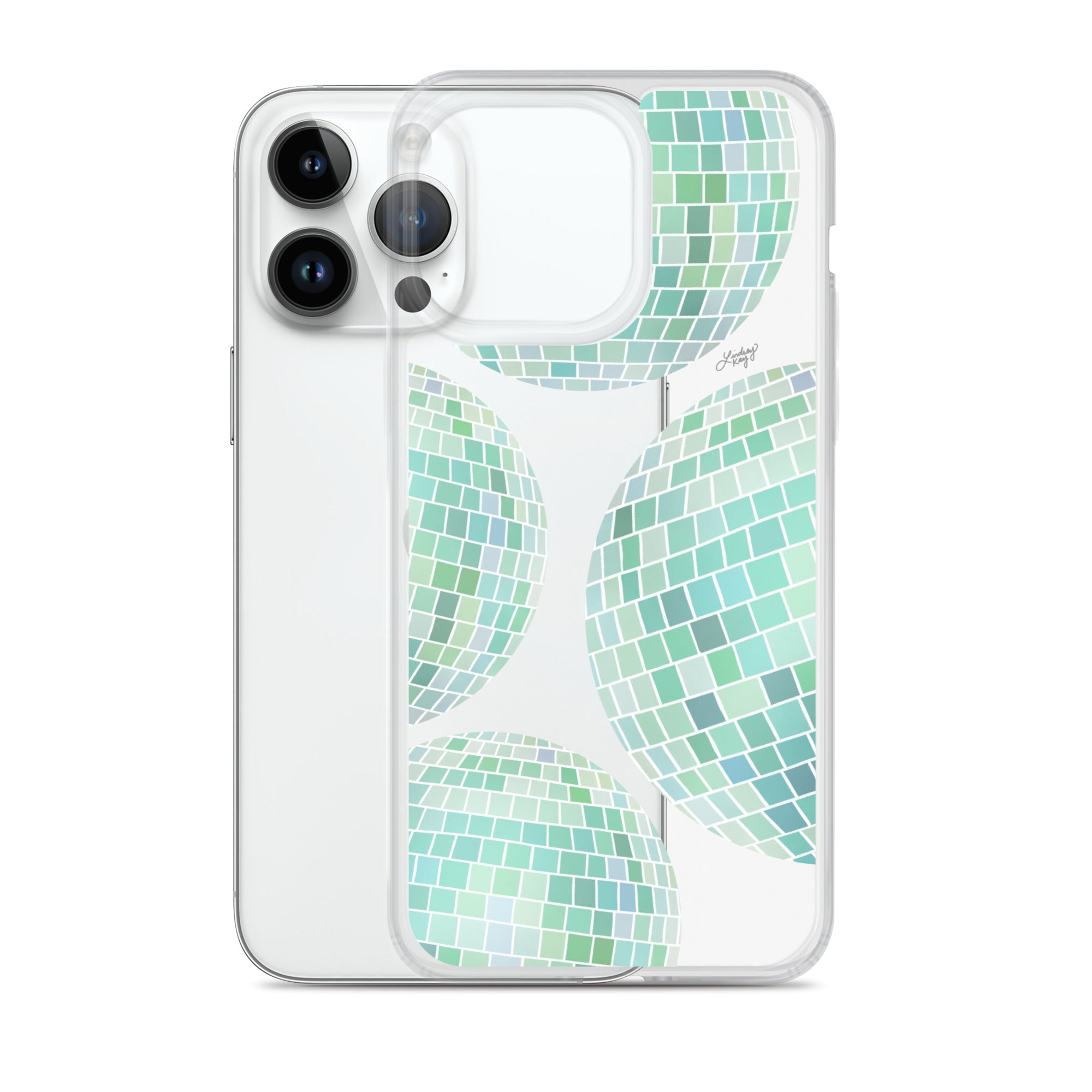 Green Disco Balls Illustration - Clear Case for iPhone®